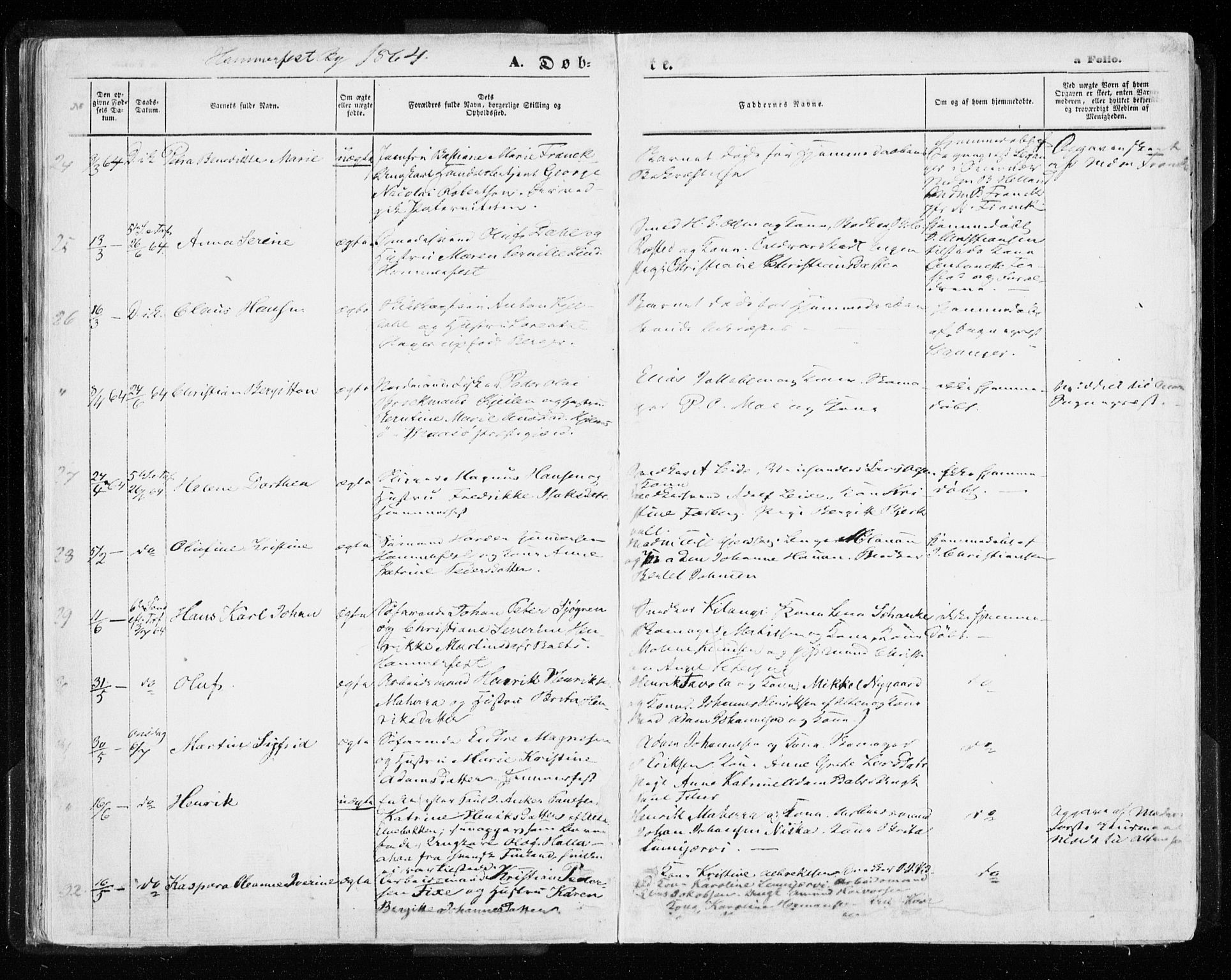 Hammerfest sokneprestkontor, AV/SATØ-S-1347/H/Ha/L0005.kirke: Ministerialbok nr. 5, 1857-1869, s. 65