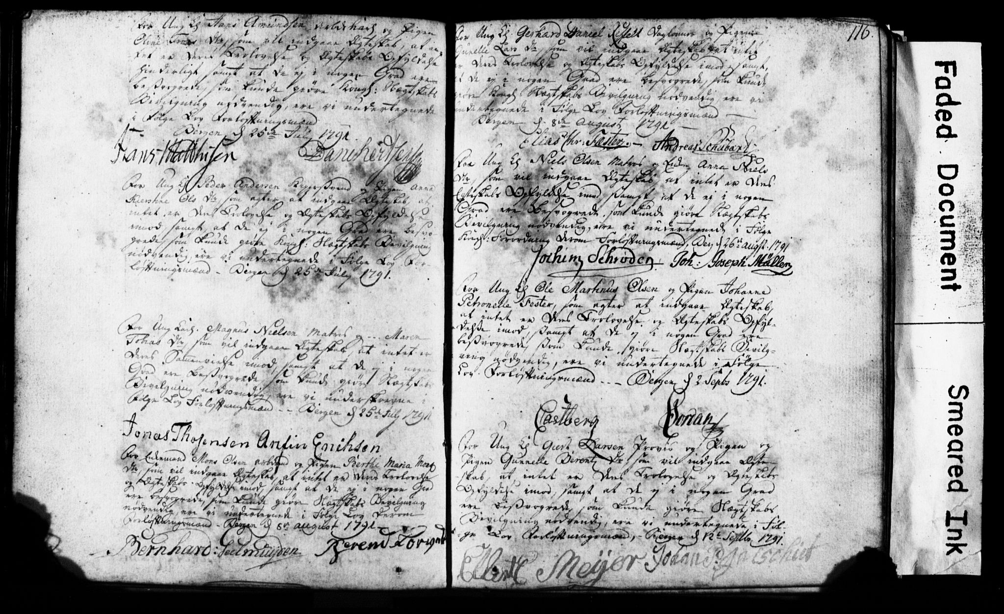 Korskirken sokneprestembete, AV/SAB-A-76101: Forlovererklæringer nr. II.5.1, 1776-1816, s. 116