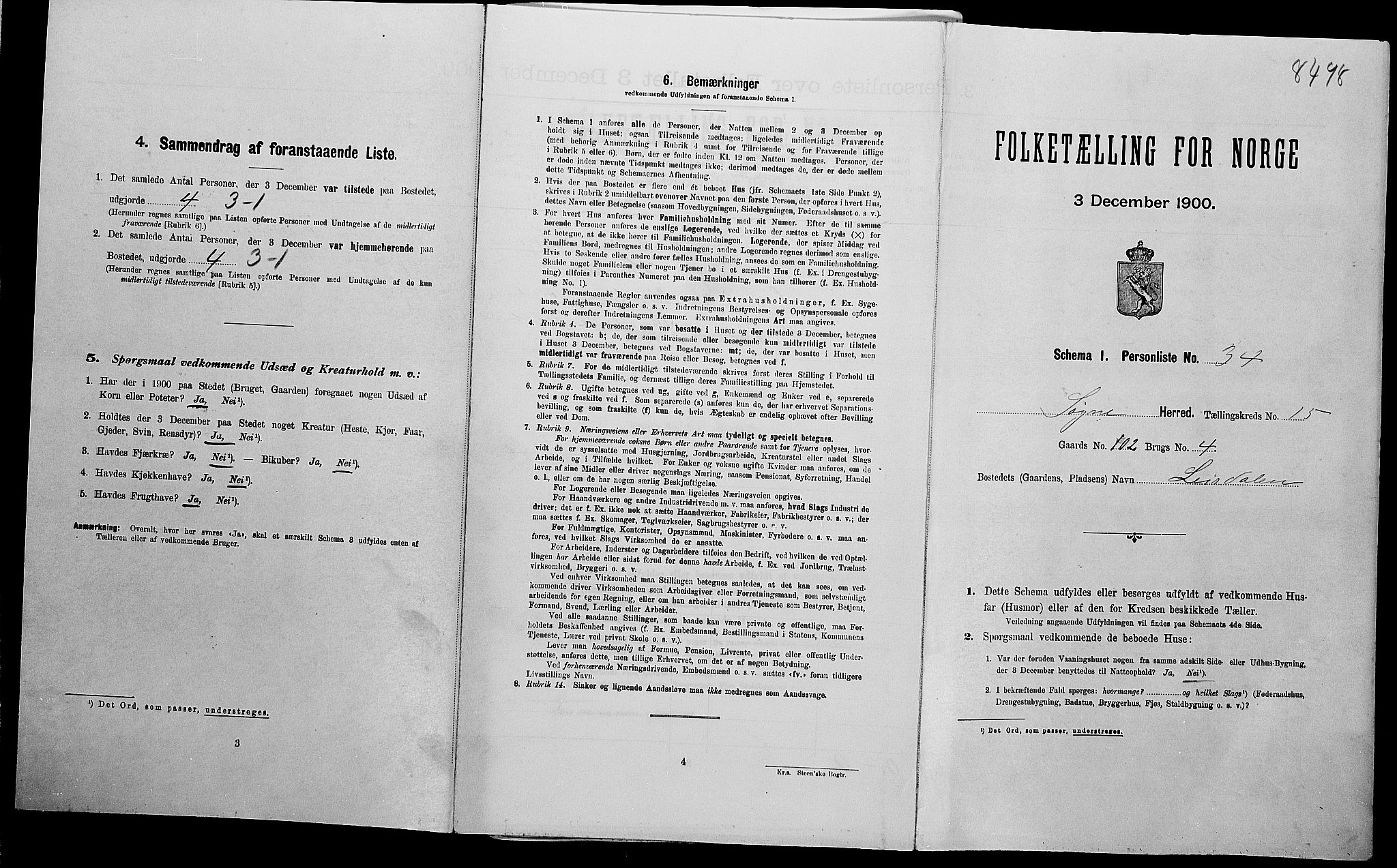 SAK, Folketelling 1900 for 1018 Søgne herred, 1900, s. 1266