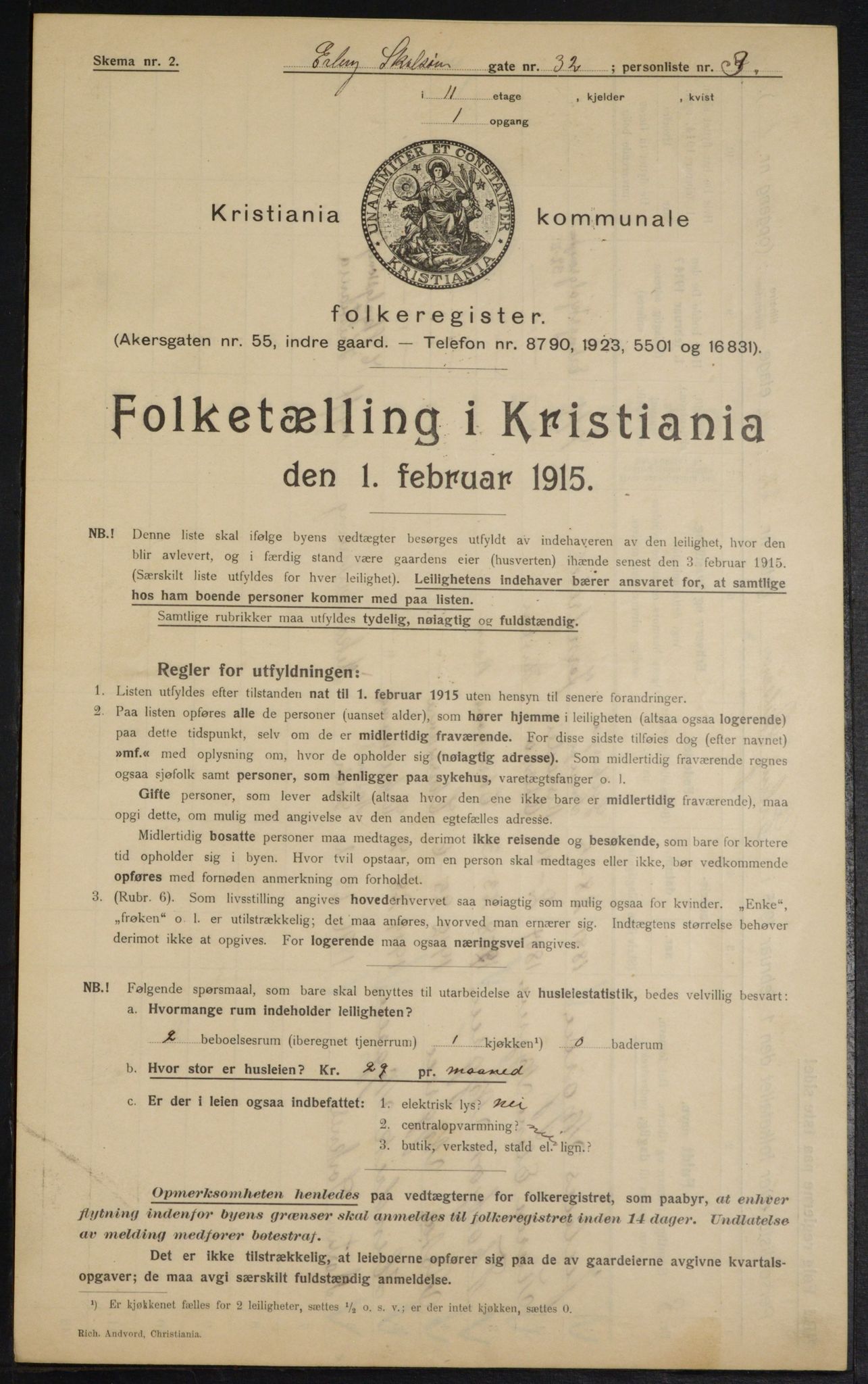 OBA, Kommunal folketelling 1.2.1915 for Kristiania, 1915, s. 21901