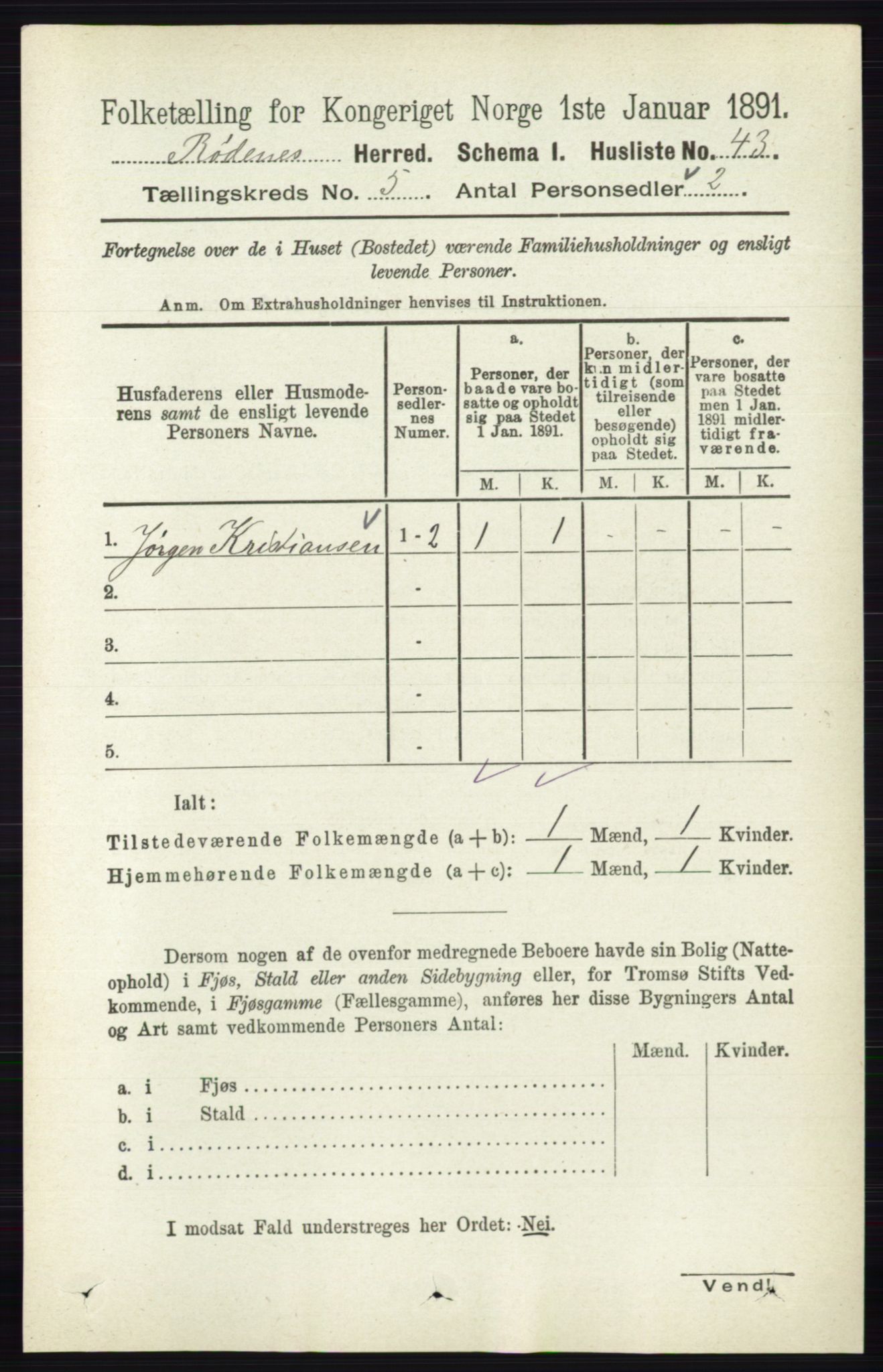 RA, Folketelling 1891 for 0120 Rødenes herred, 1891, s. 2087