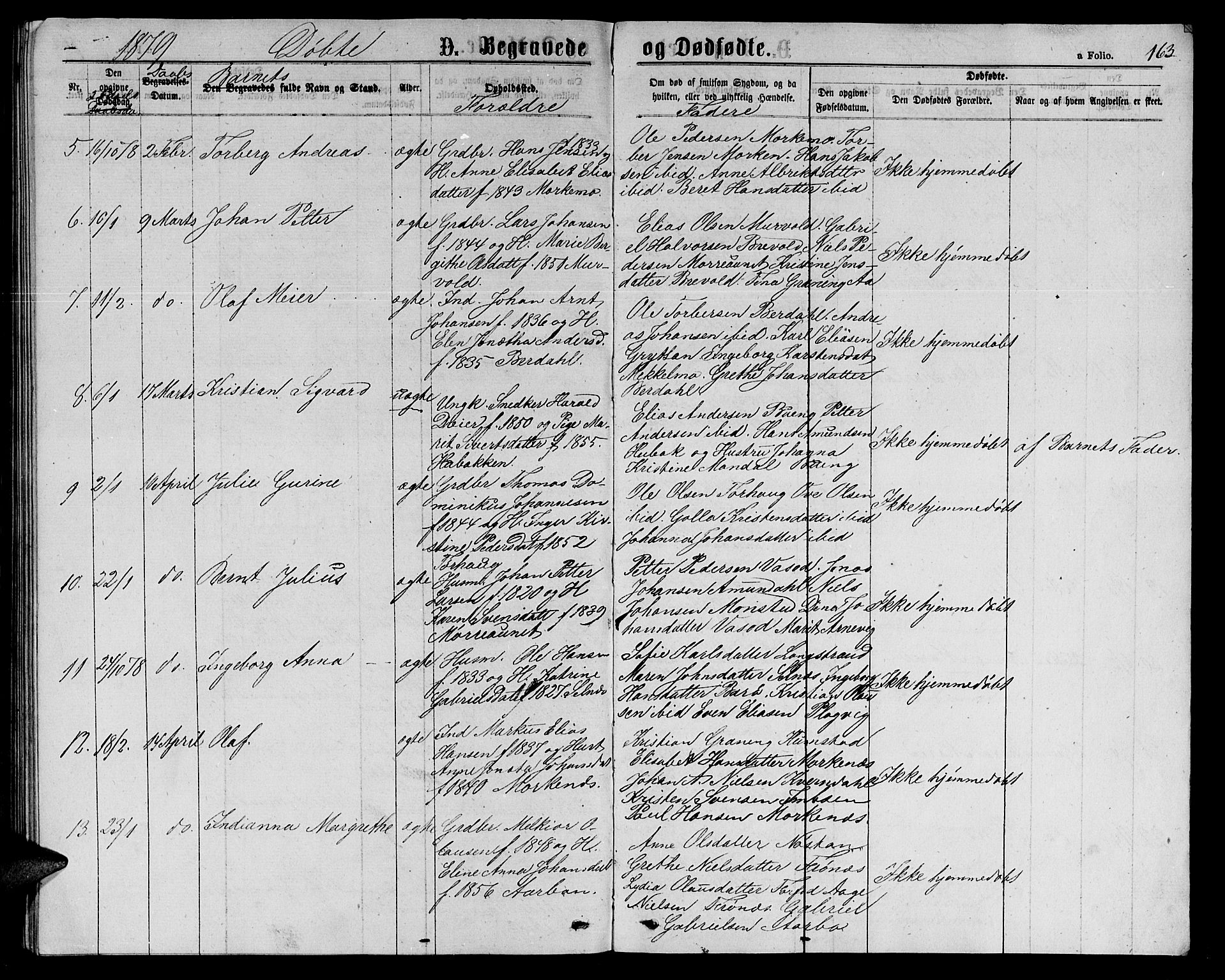 Ministerialprotokoller, klokkerbøker og fødselsregistre - Sør-Trøndelag, AV/SAT-A-1456/655/L0686: Klokkerbok nr. 655C02, 1866-1879, s. 163