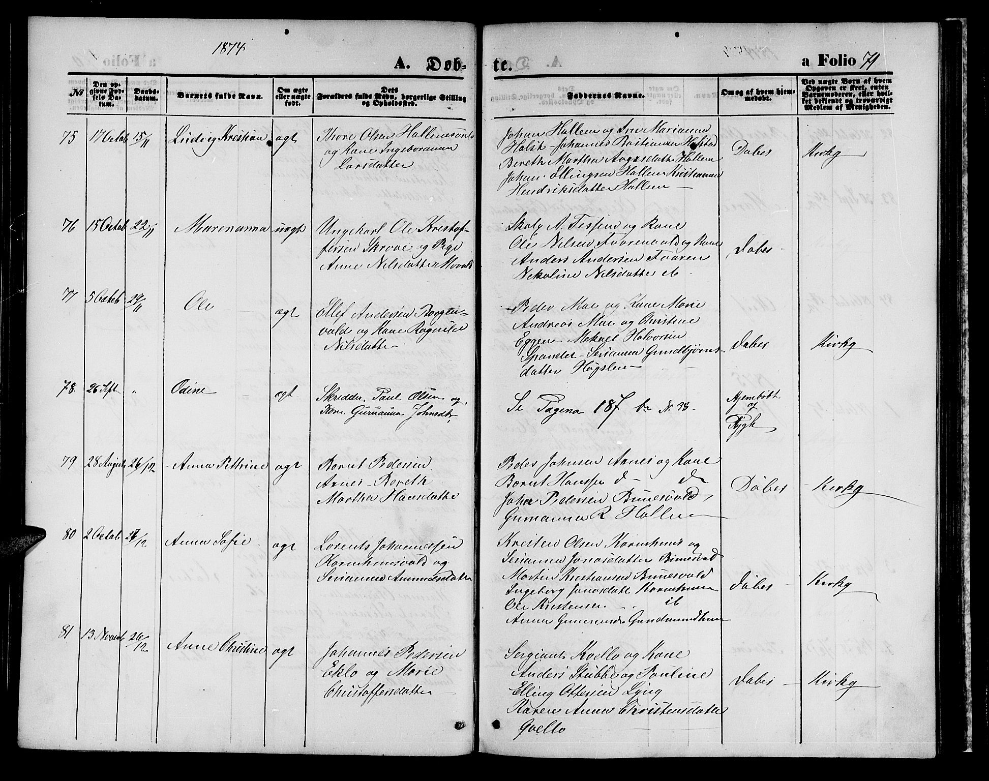 Ministerialprotokoller, klokkerbøker og fødselsregistre - Nord-Trøndelag, SAT/A-1458/723/L0255: Klokkerbok nr. 723C03, 1869-1879, s. 71