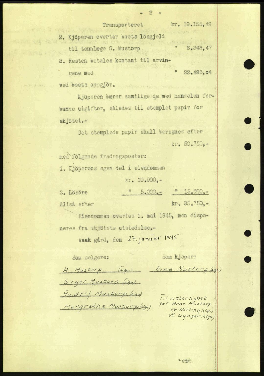 Idd og Marker sorenskriveri, AV/SAO-A-10283/G/Gb/Gbb/L0007: Pantebok nr. A7, 1944-1945, Dagboknr: 185/1945