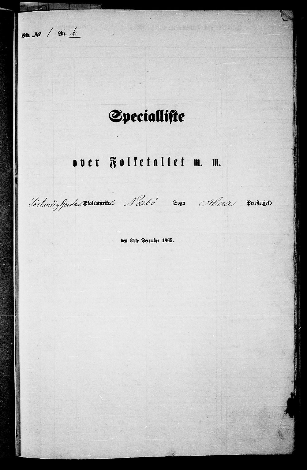 RA, Folketelling 1865 for 1119P Hå prestegjeld, 1865, s. 24