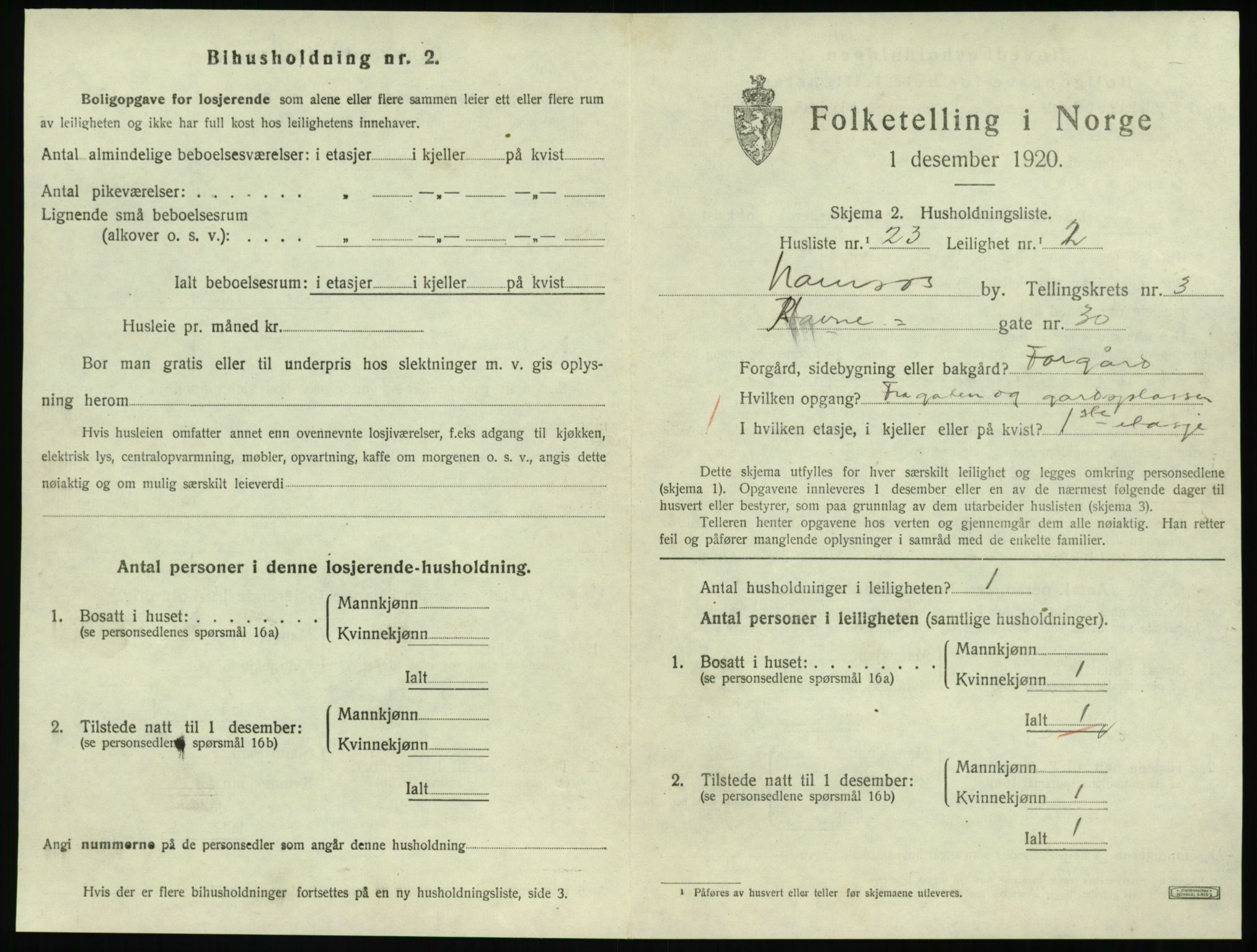 SAT, Folketelling 1920 for 1703 Namsos ladested, 1920, s. 1203