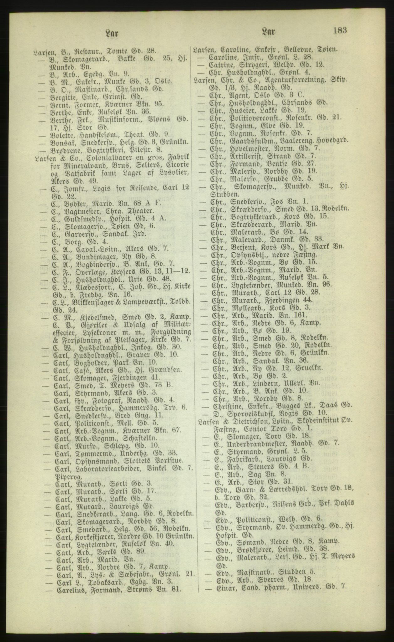 Kristiania/Oslo adressebok, PUBL/-, 1880, s. 183