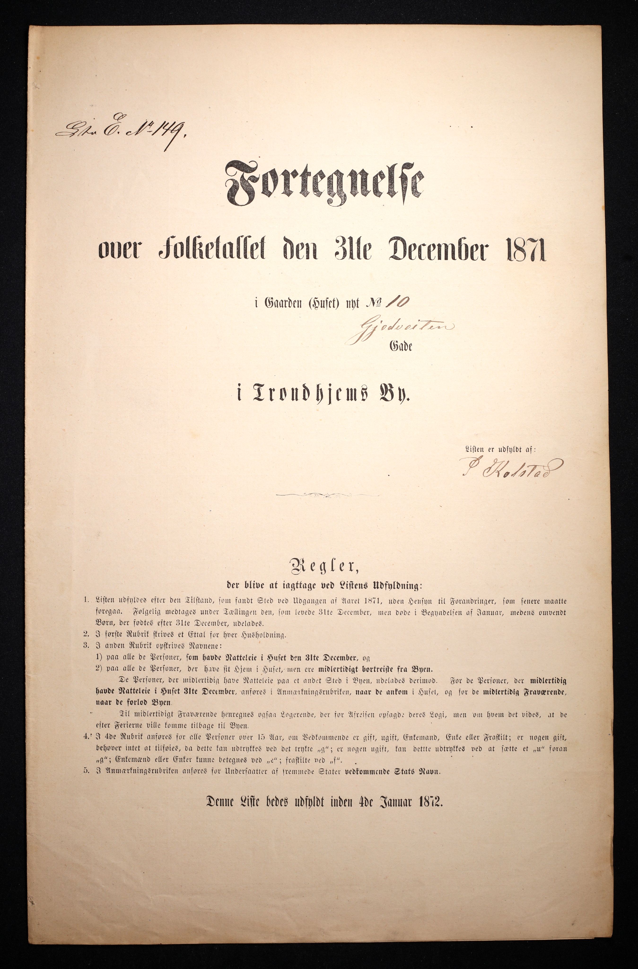 RA, Folketelling 1871 for 1601 Trondheim kjøpstad, 1870-1871, s. 1657