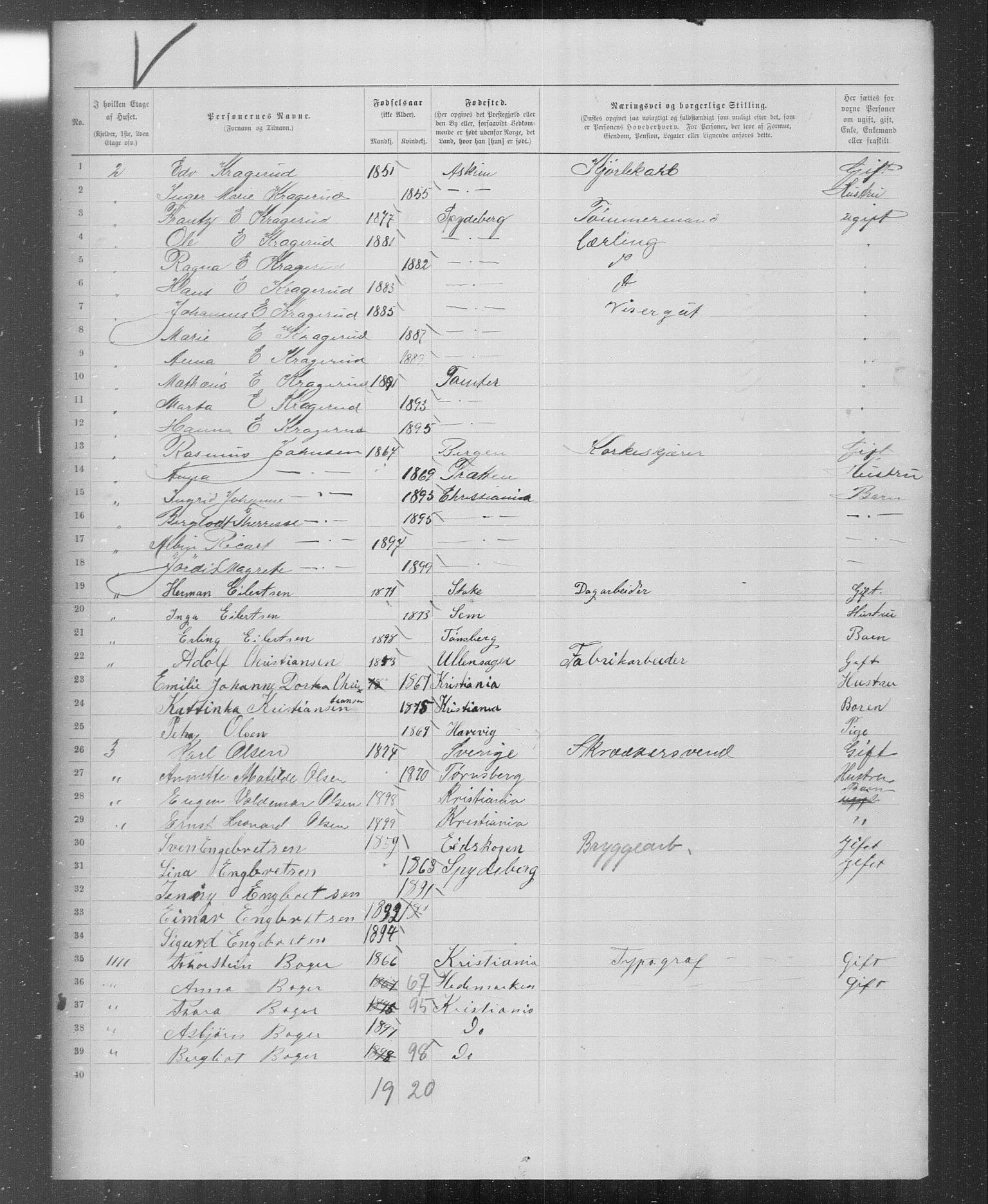 OBA, Kommunal folketelling 31.12.1899 for Kristiania kjøpstad, 1899, s. 5238