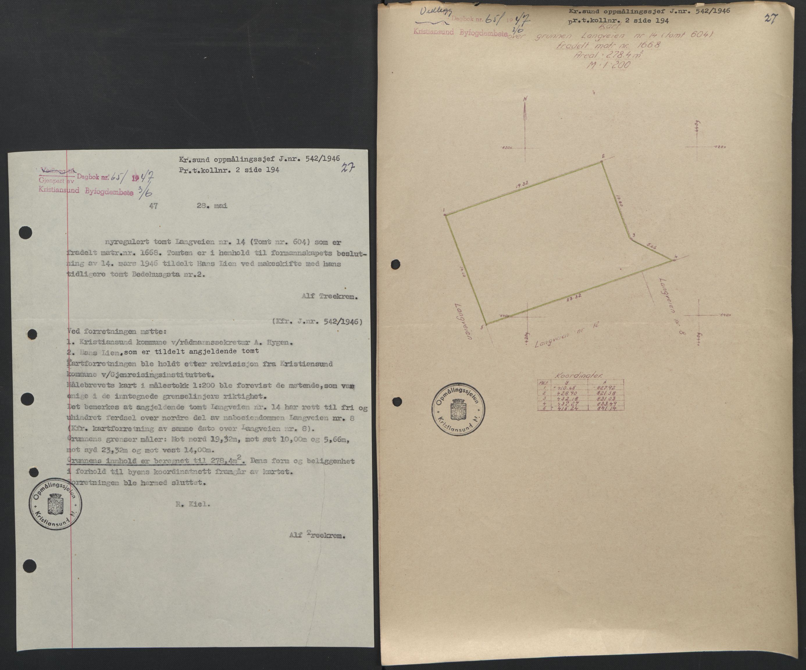 Kristiansund byfogd, AV/SAT-A-4587/A/27: Pantebok nr. 42, 1947-1950, Dagboknr: 651/1947