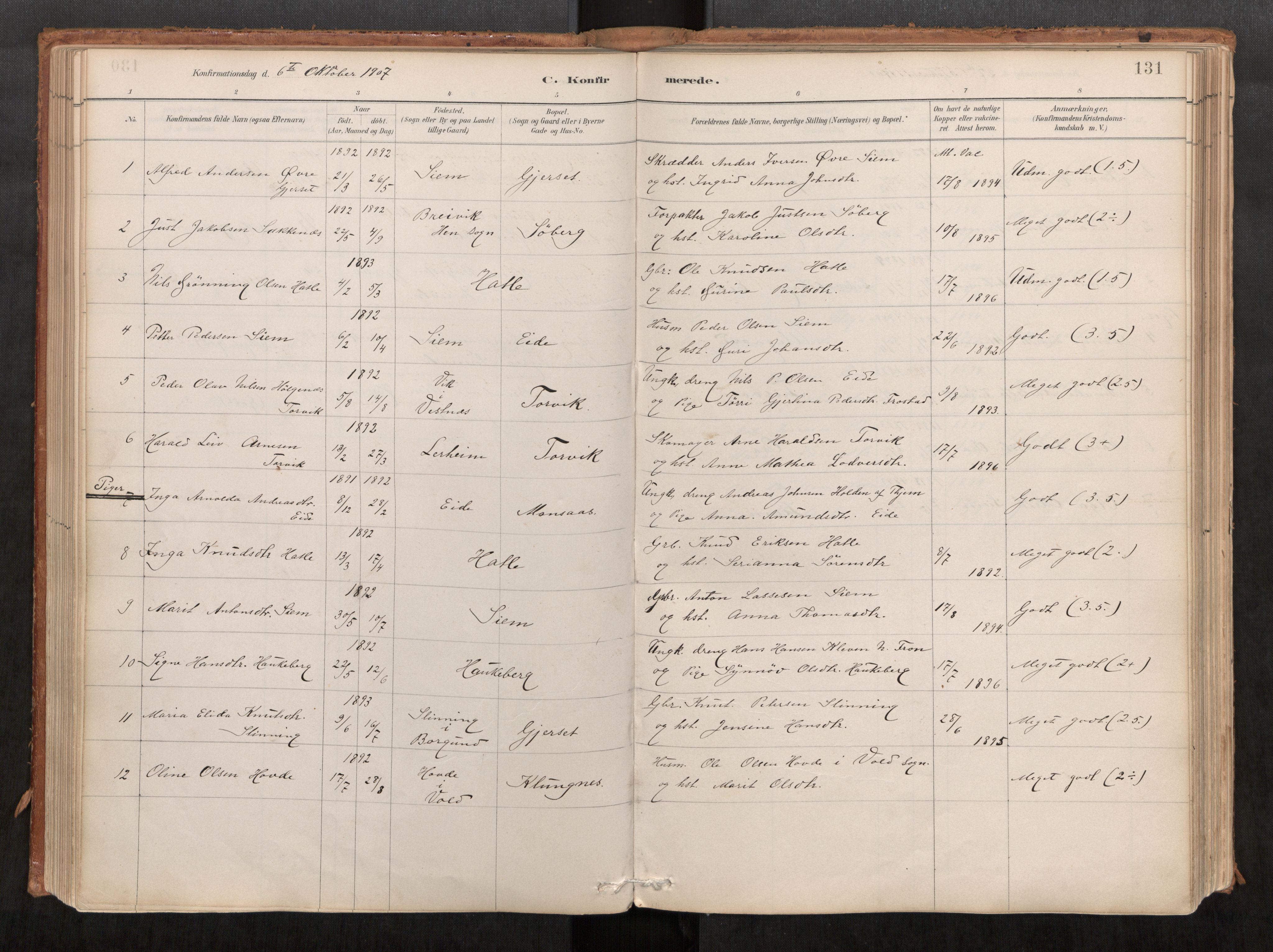 Ministerialprotokoller, klokkerbøker og fødselsregistre - Møre og Romsdal, AV/SAT-A-1454/542/L0553: Ministerialbok nr. 542A03, 1885-1925, s. 131
