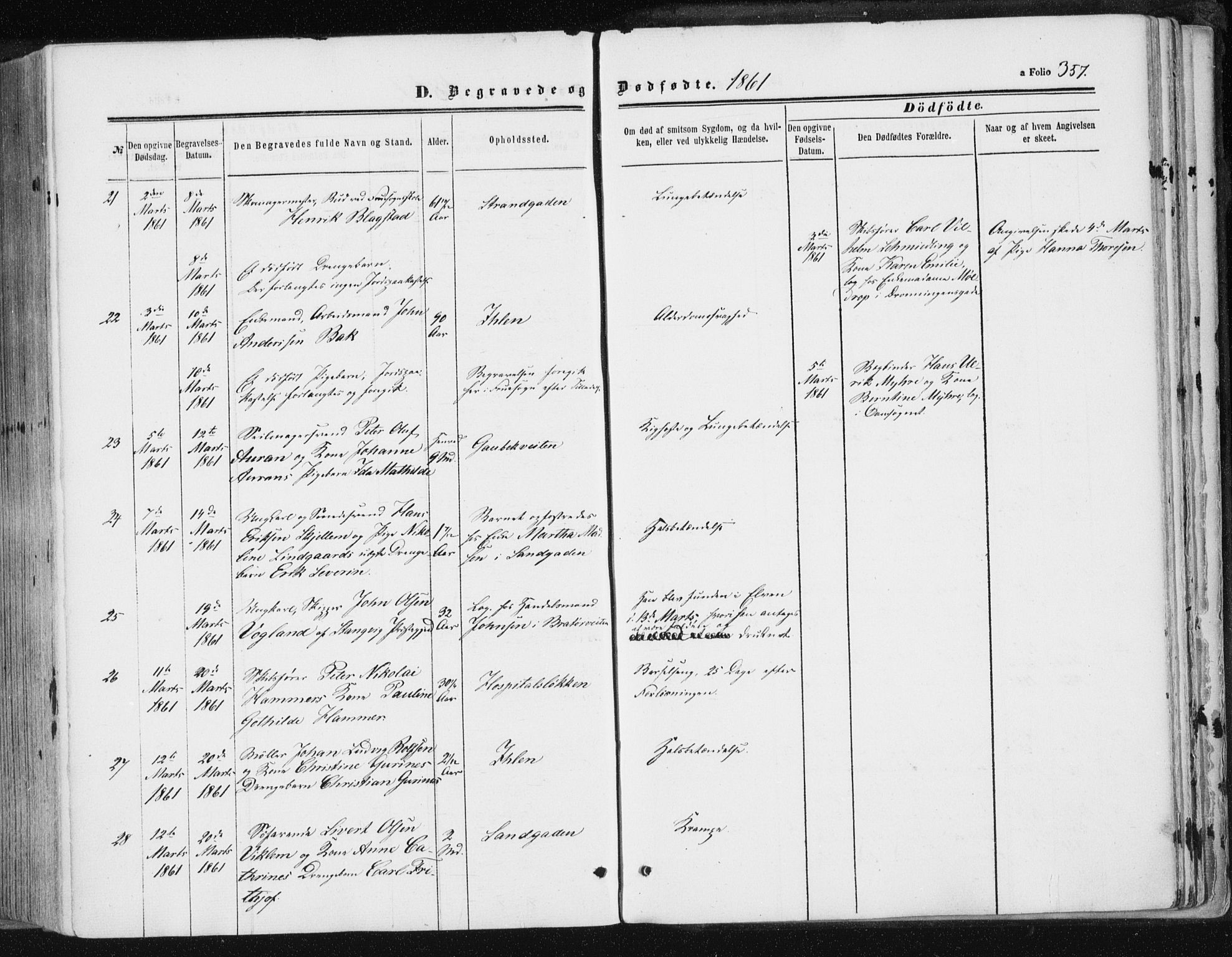 Ministerialprotokoller, klokkerbøker og fødselsregistre - Sør-Trøndelag, SAT/A-1456/602/L0115: Ministerialbok nr. 602A13, 1860-1872, s. 357