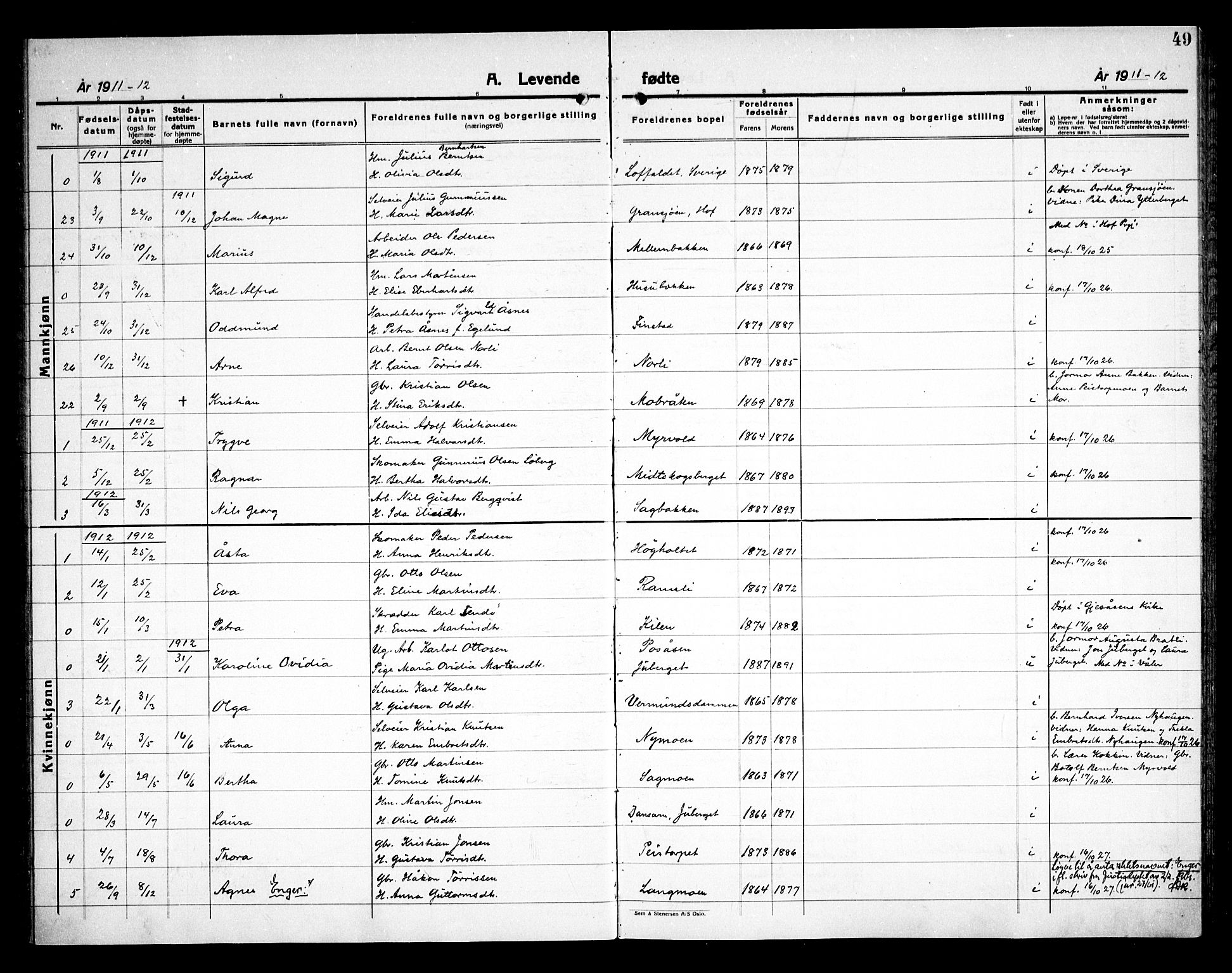 Åsnes prestekontor, AV/SAH-PREST-042/H/Ha/Haa/L0000E: Ministerialbok nr. 0C, 1890-1929, s. 49