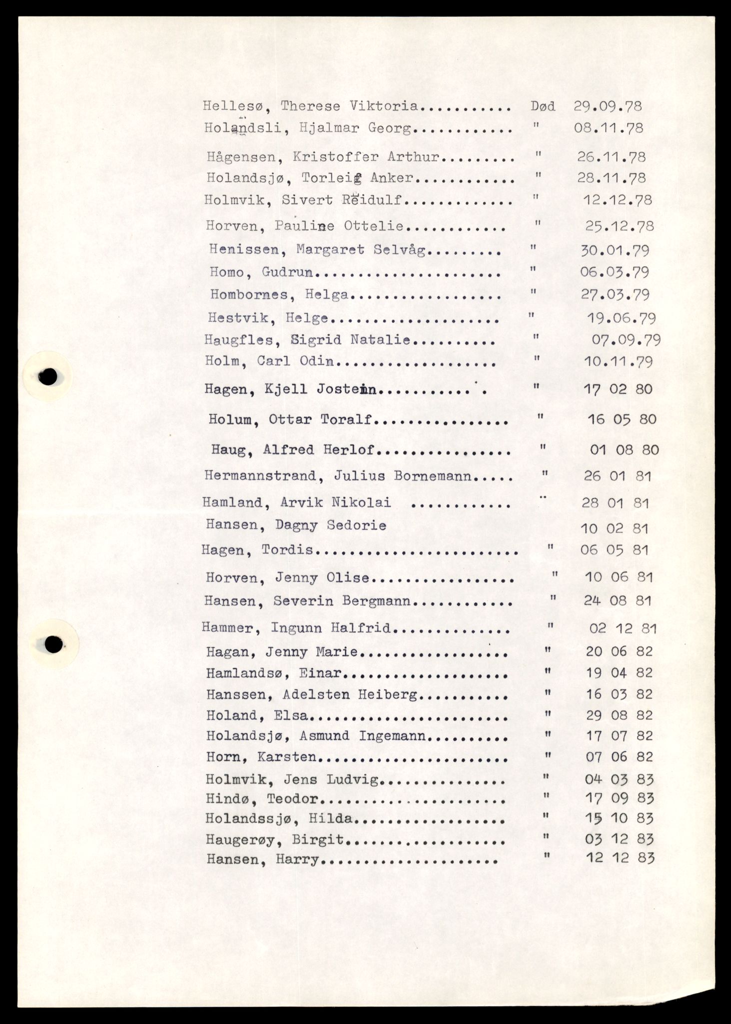 Nærøy lensmannskontor, SAT/A-6264/Ga/L0005: Mappe, Dødsfallsregister A - L, 1904-1991, s. 39