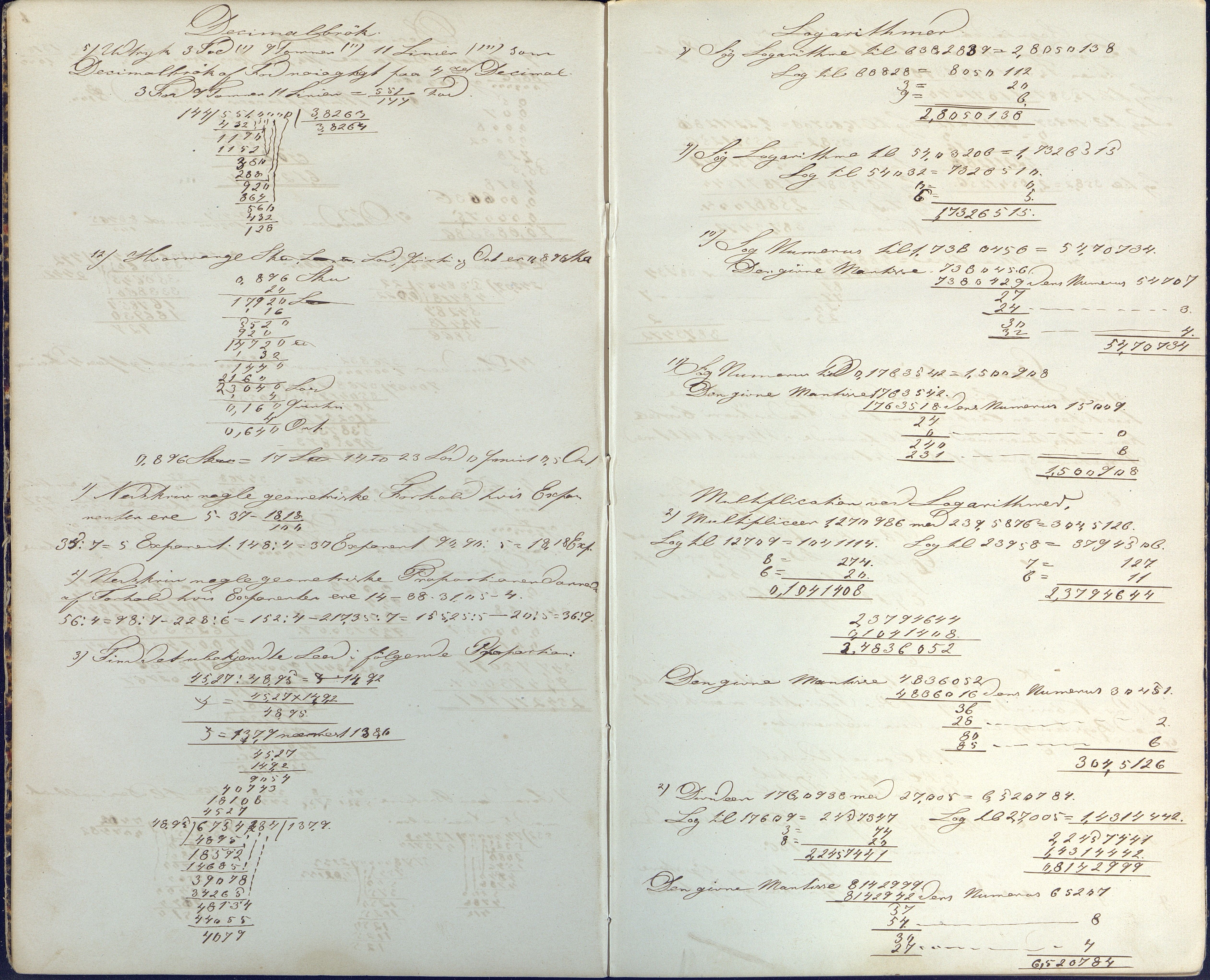 Samling av navigasjonsbøker, AAKS/PA-2806/Y/Y01/L0001/0001: Håndskrevne navigasjonsbøker / Navigationskrivebog tilhørende Anders Dedekam, Arendal, 1863