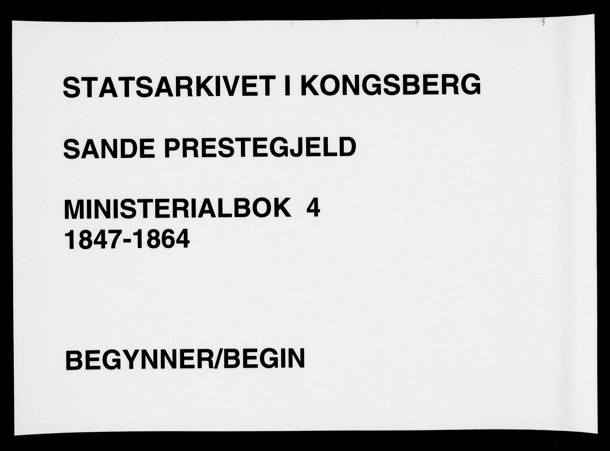 Sande Kirkebøker, AV/SAKO-A-53/F/Fa/L0004: Ministerialbok nr. 4, 1847-1864