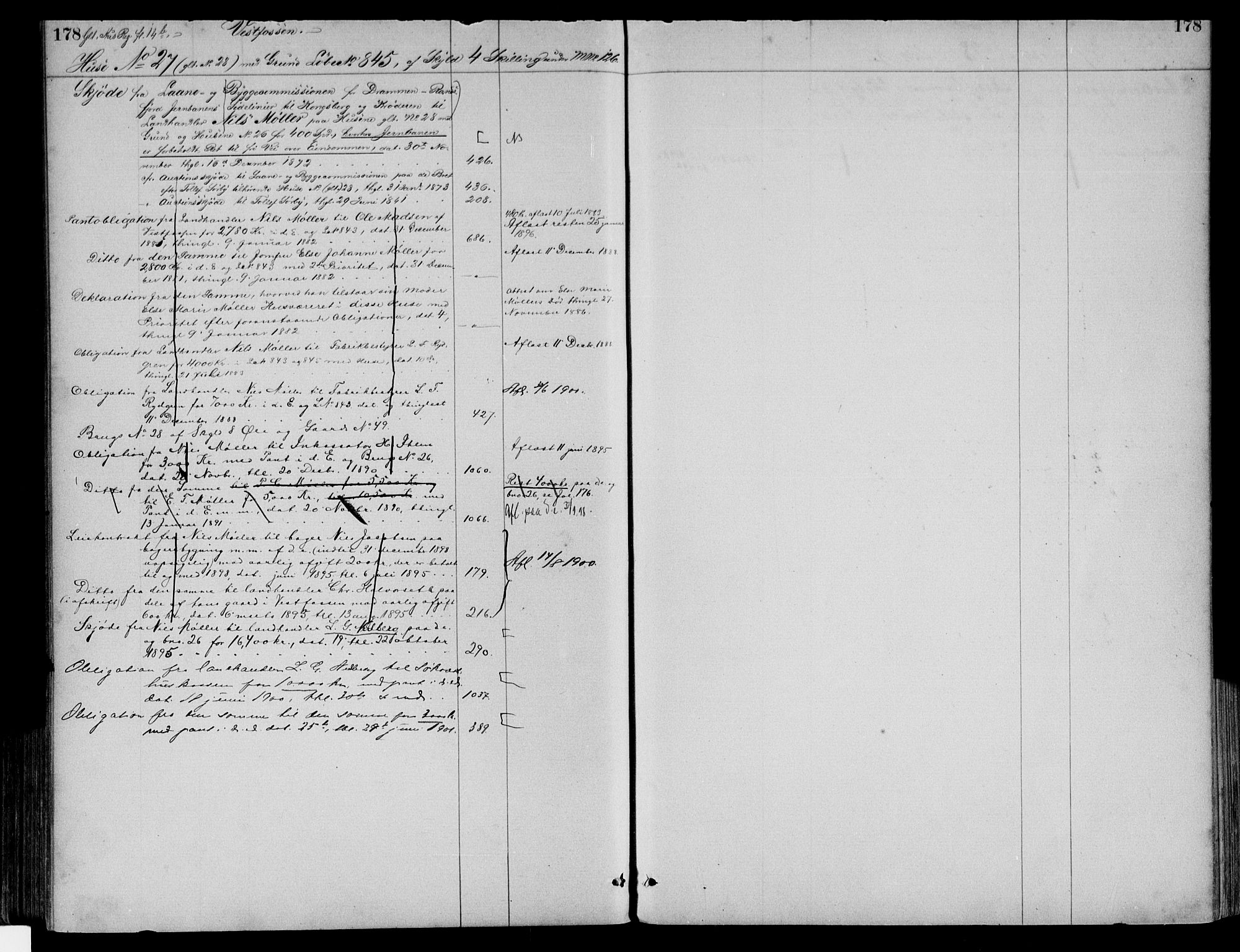 Eiker, Modum og Sigdal sorenskriveri, AV/SAKO-A-123/G/Gb/Gbd/L0002: Panteregister nr. IV 2, s. 178
