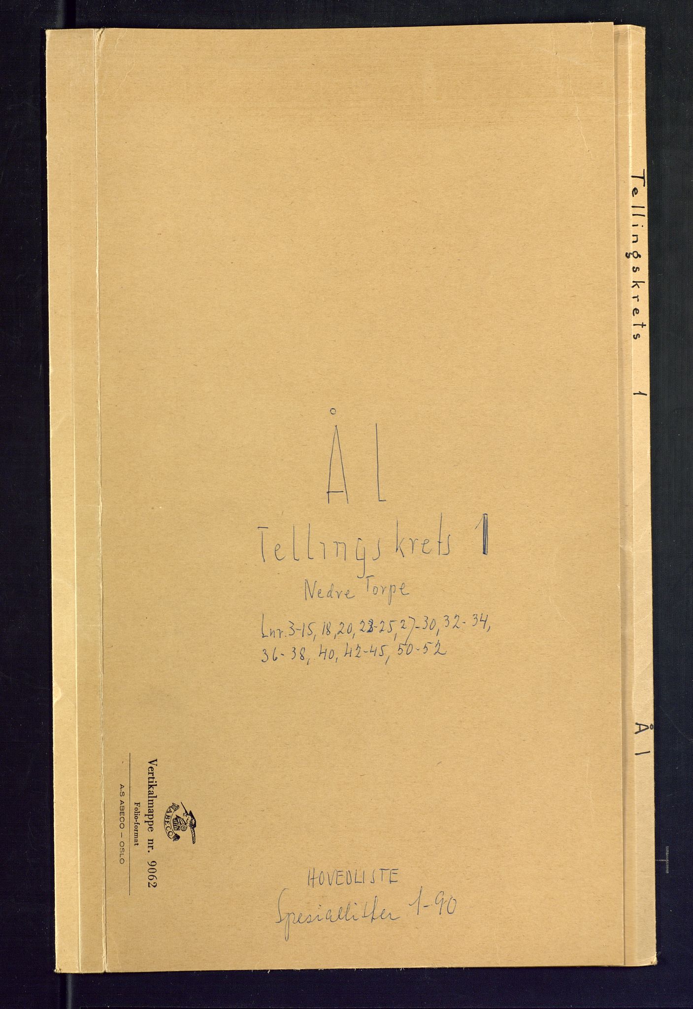 SAKO, Folketelling 1875 for 0619P Ål prestegjeld, 1875, s. 1