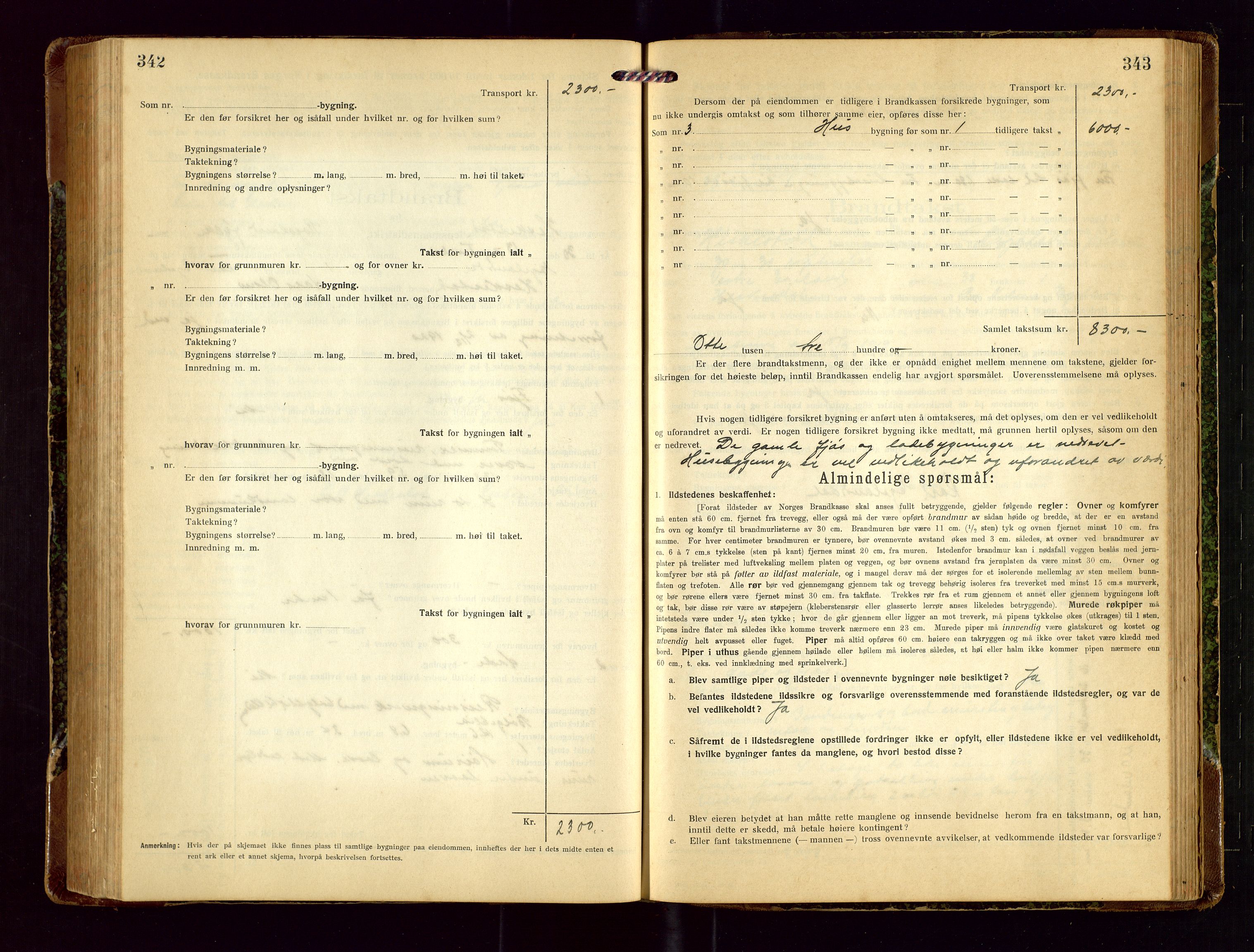 Heskestad lensmannskontor, AV/SAST-A-100304/Gob/L0003: "Brandtakstprotokoll", 1922-1934, s. 342-343