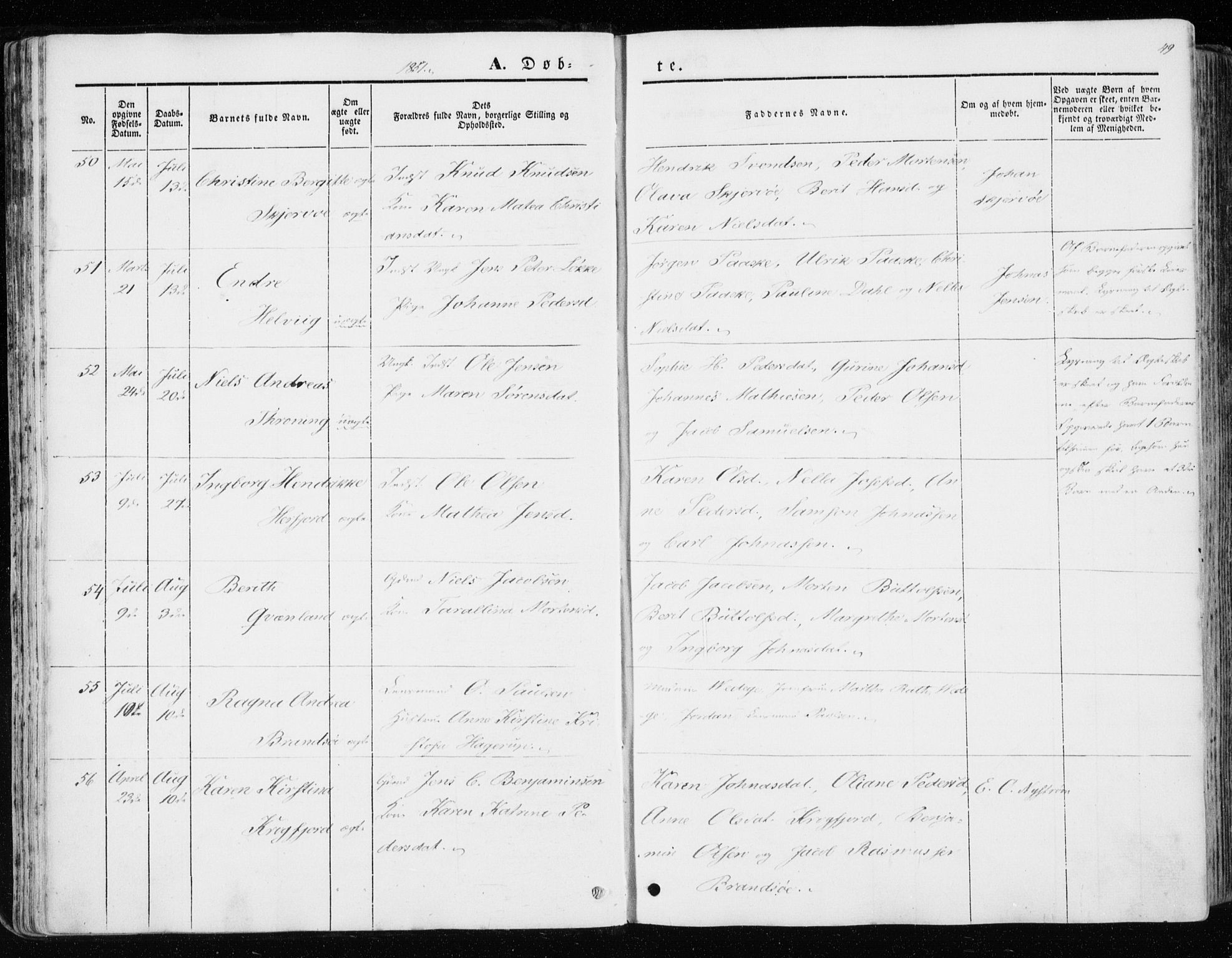 Ministerialprotokoller, klokkerbøker og fødselsregistre - Sør-Trøndelag, SAT/A-1456/657/L0704: Ministerialbok nr. 657A05, 1846-1857, s. 49
