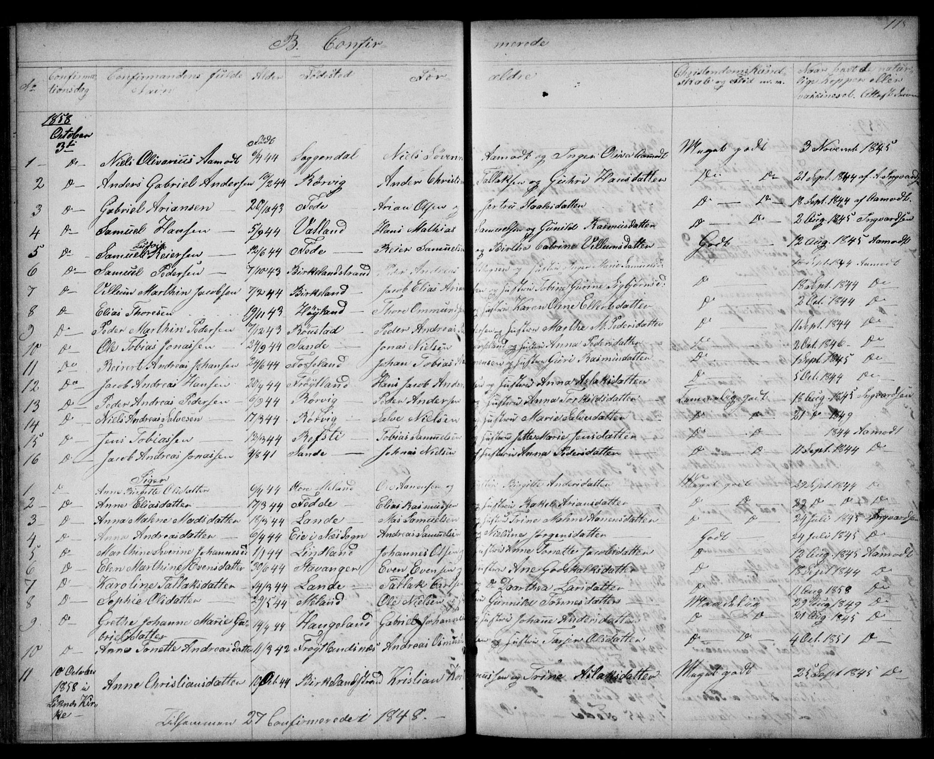 Kvinesdal sokneprestkontor, AV/SAK-1111-0026/F/Fb/Fba/L0003: Klokkerbok nr. B 3, 1858-1893, s. 118