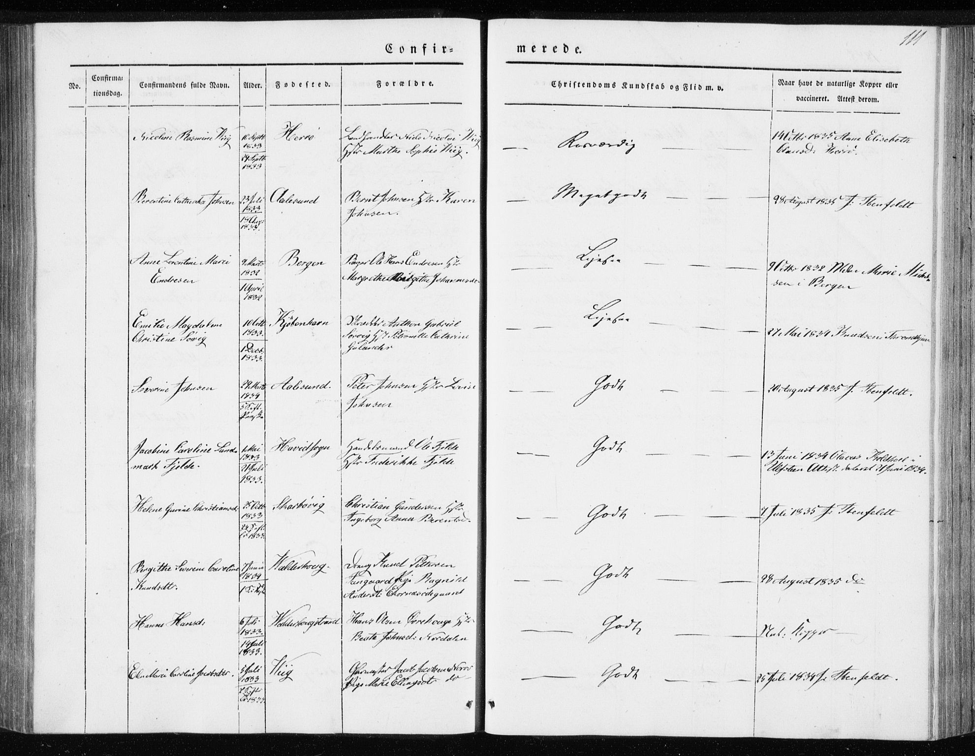 Ministerialprotokoller, klokkerbøker og fødselsregistre - Møre og Romsdal, AV/SAT-A-1454/528/L0415: Residerende kapellans bok nr. 528B03, 1843-1852, s. 111