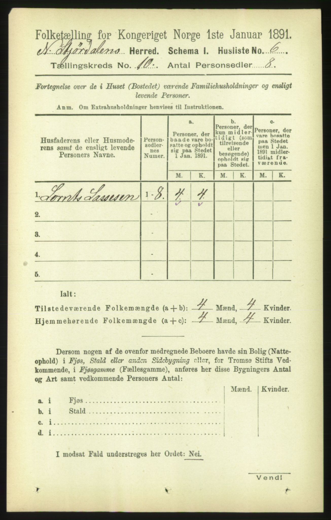 RA, Folketelling 1891 for 1714 Nedre Stjørdal herred, 1891, s. 5485