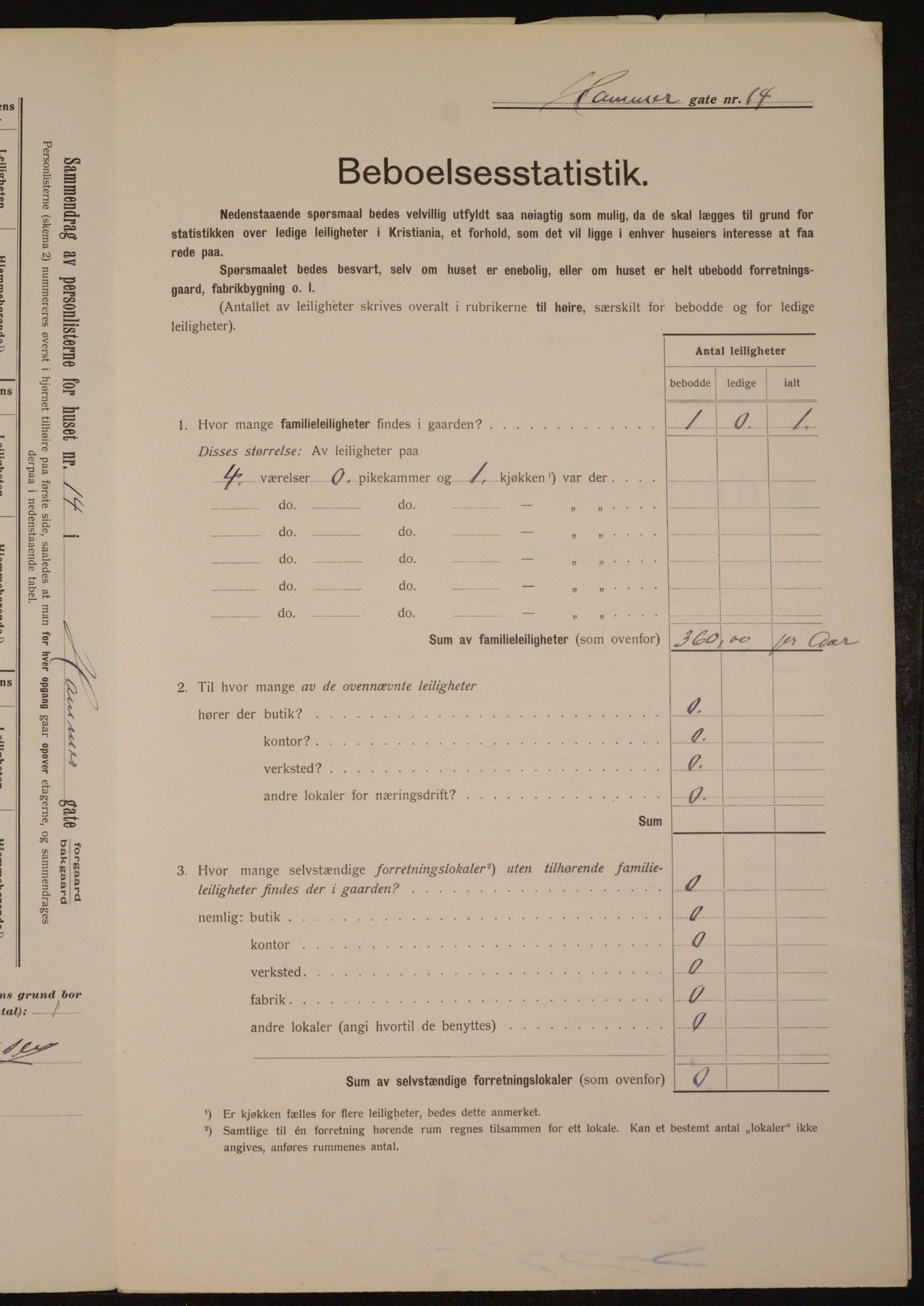 OBA, Kommunal folketelling 1.2.1912 for Kristiania, 1912, s. 34345