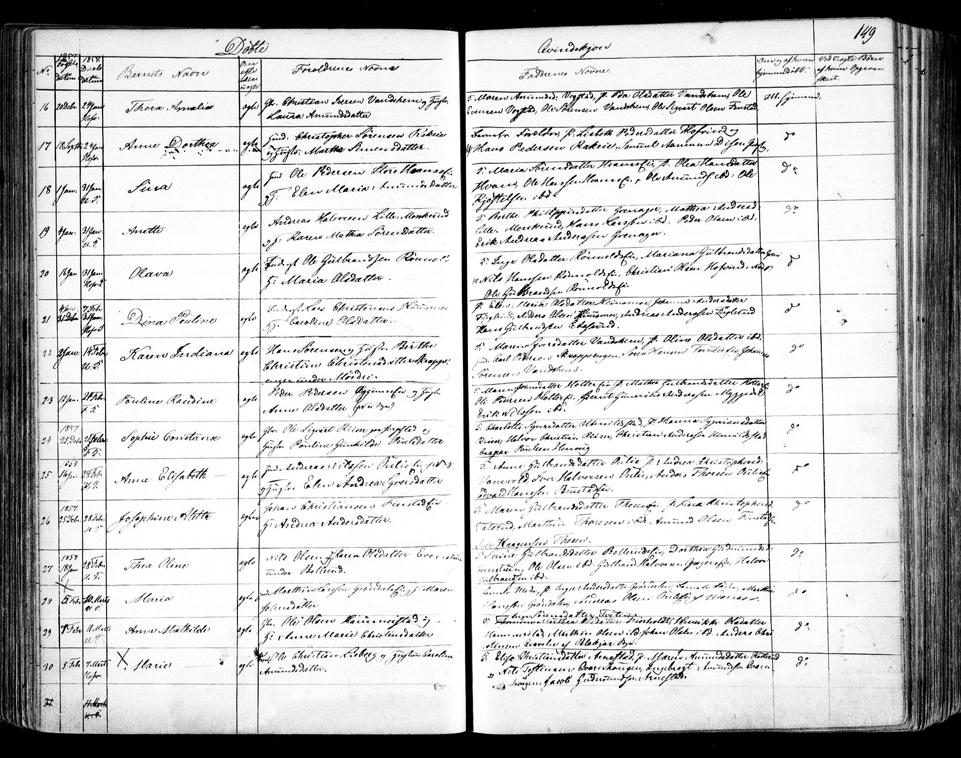 Nes prestekontor Kirkebøker, AV/SAO-A-10410/F/Fa/L0007: Ministerialbok nr. I 7, 1846-1858, s. 149