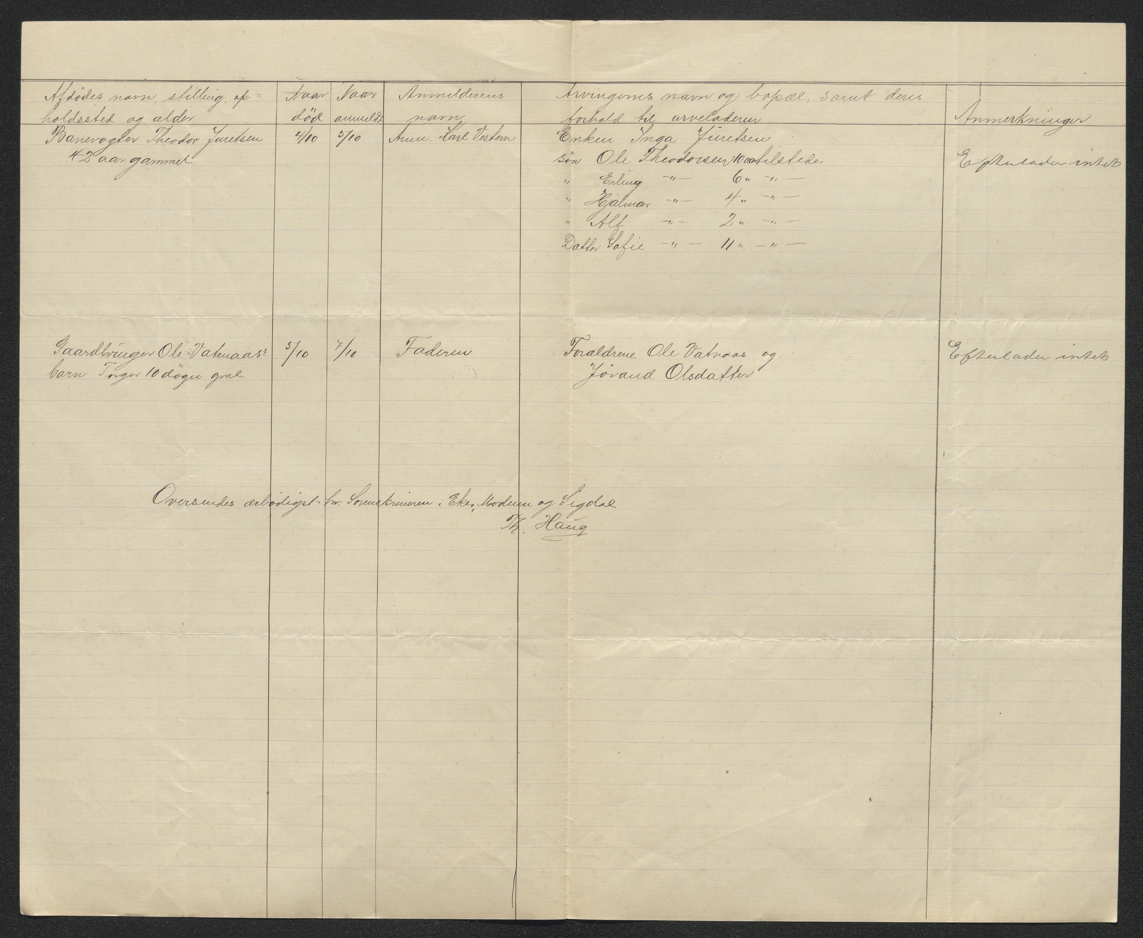 Eiker, Modum og Sigdal sorenskriveri, AV/SAKO-A-123/H/Ha/Hab/L0032: Dødsfallsmeldinger, 1907-1908, s. 438
