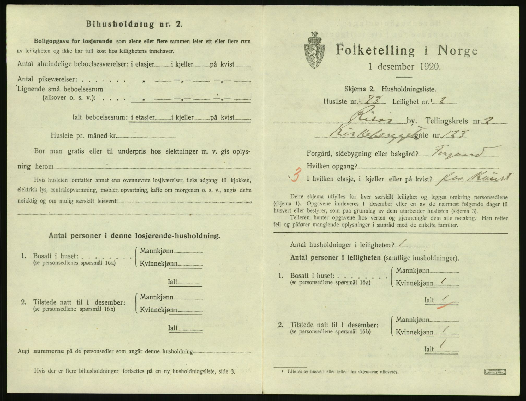 SAK, Folketelling 1920 for 0901 Risør kjøpstad, 1920, s. 2167