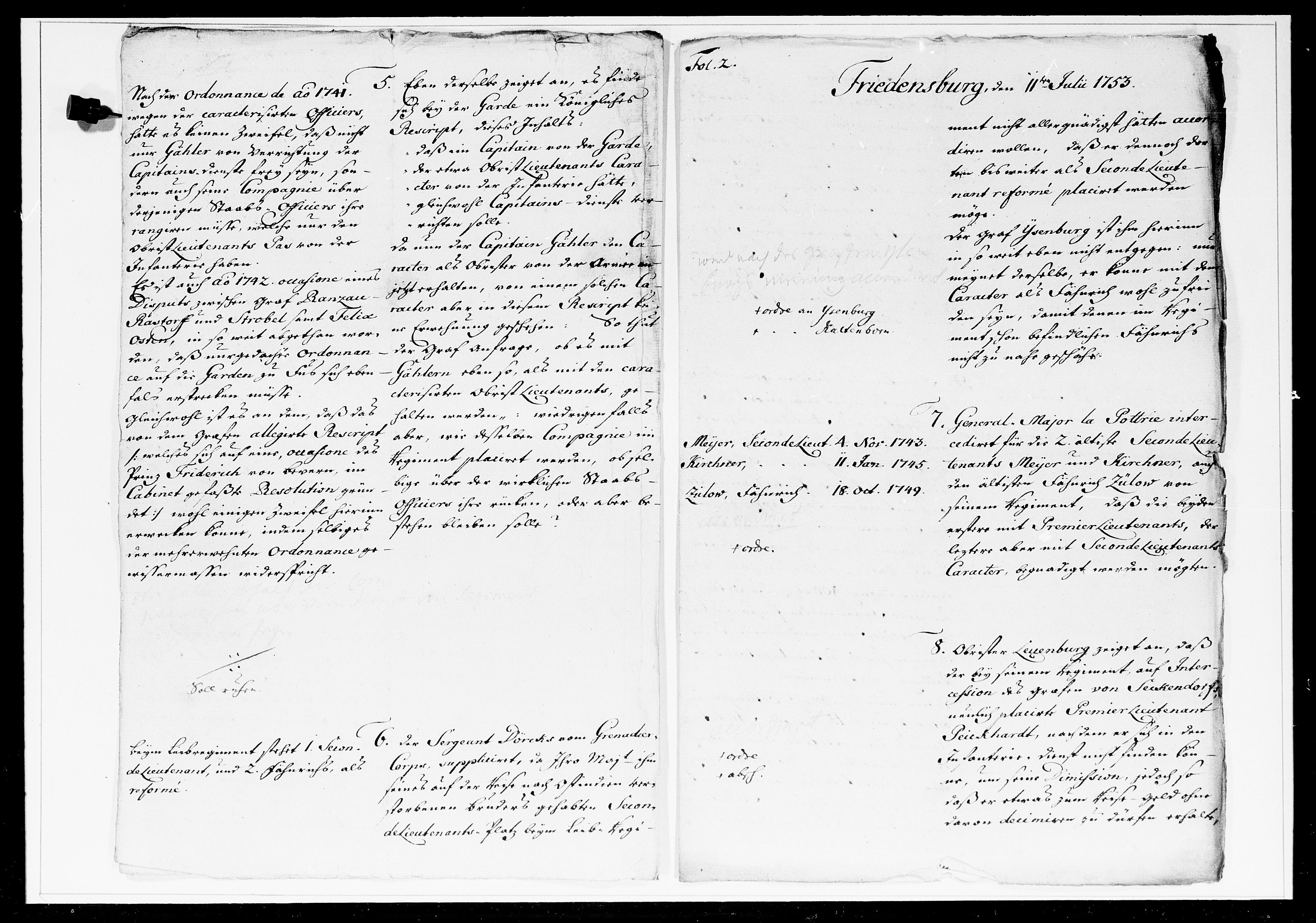 Krigskollegiet, Krigskancelliet, DRA/A-0006/-/1241-1247: Refererede sager, 1753, s. 219