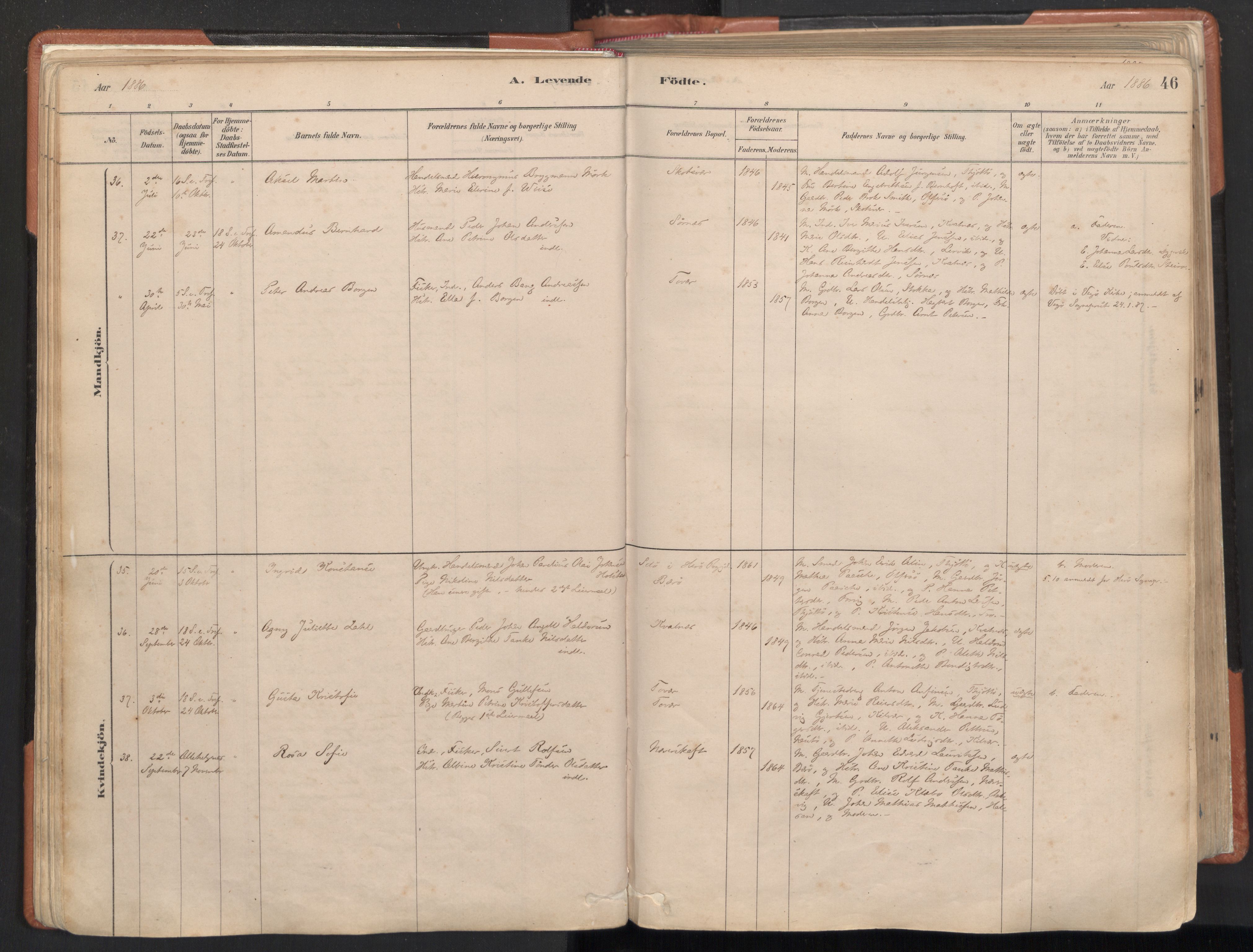 Ministerialprotokoller, klokkerbøker og fødselsregistre - Nordland, AV/SAT-A-1459/817/L0264: Ministerialbok nr. 817A04, 1878-1907, s. 46
