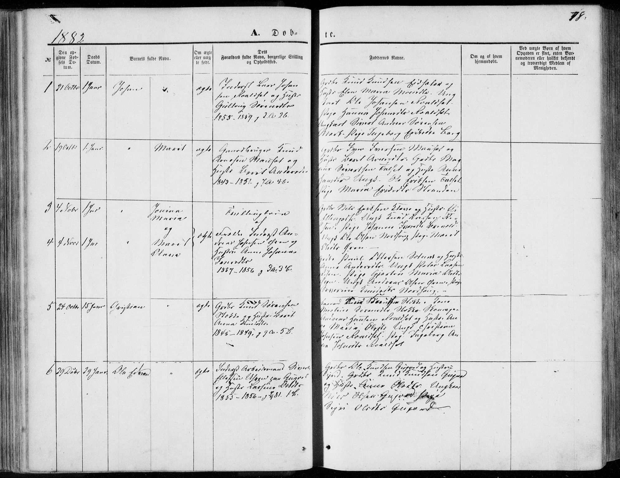 Ministerialprotokoller, klokkerbøker og fødselsregistre - Møre og Romsdal, SAT/A-1454/557/L0681: Ministerialbok nr. 557A03, 1869-1886, s. 78