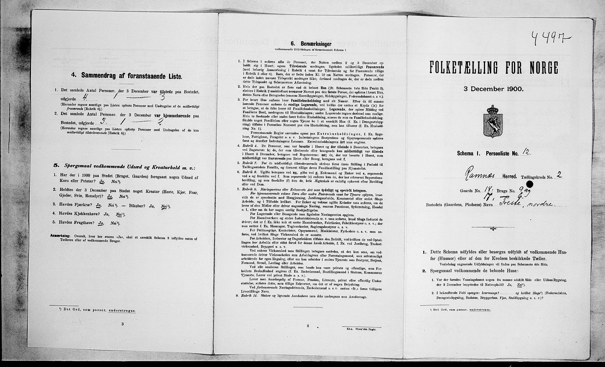 RA, Folketelling 1900 for 0718 Ramnes herred, 1900, s. 255