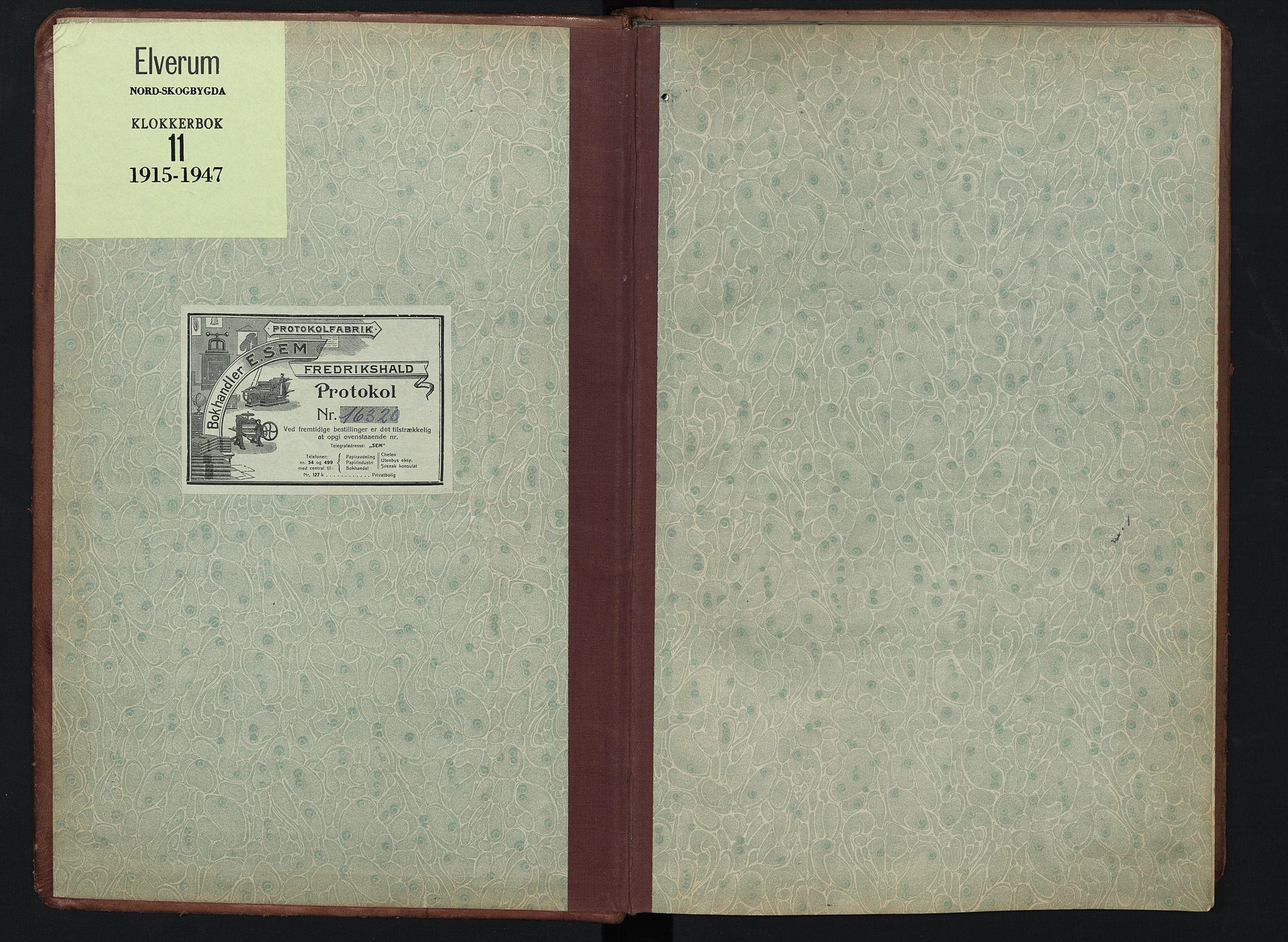 Elverum prestekontor, SAH/PREST-044/H/Ha/Hab/L0011: Klokkerbok nr. 11, 1915-1947