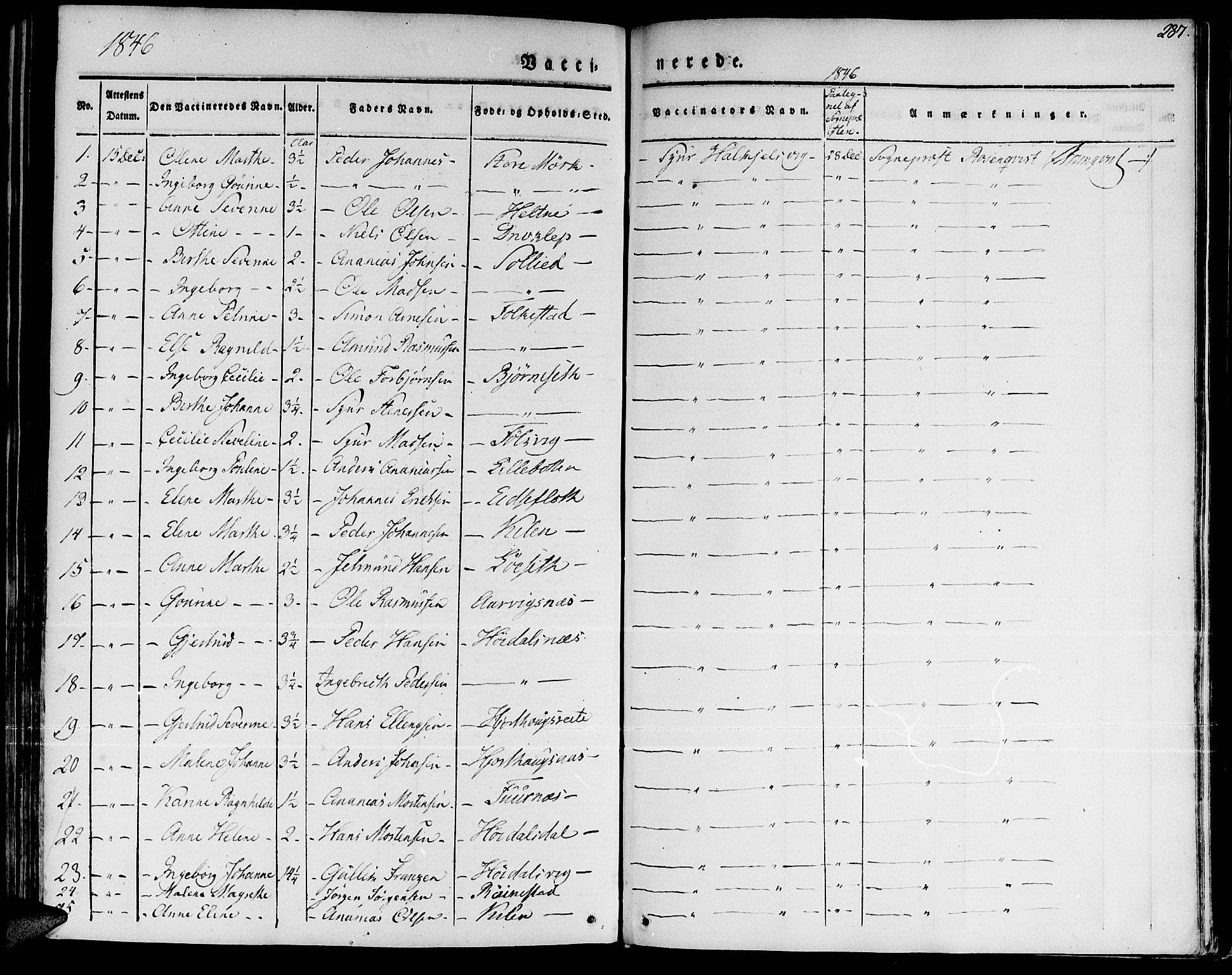 Ministerialprotokoller, klokkerbøker og fødselsregistre - Møre og Romsdal, AV/SAT-A-1454/511/L0139: Ministerialbok nr. 511A06, 1831-1850, s. 287