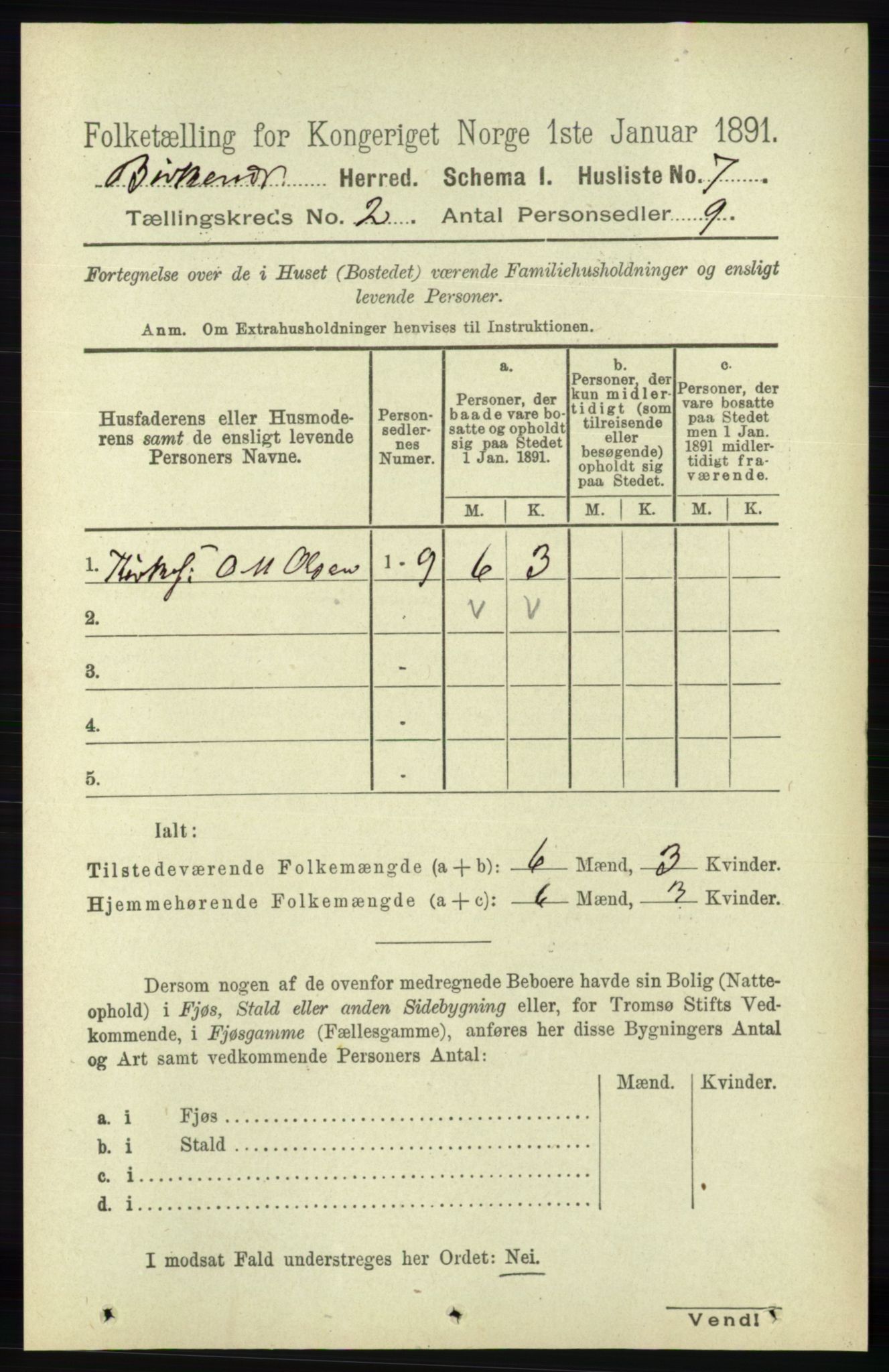 RA, Folketelling 1891 for 0928 Birkenes herred, 1891, s. 454