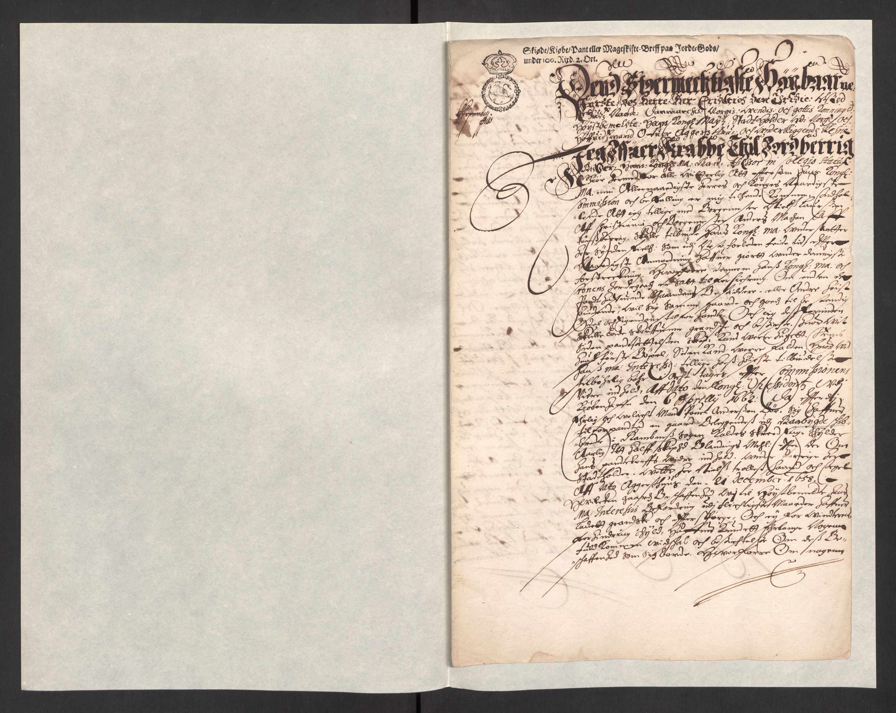 Rentekammeret, Kammerkanselliet, RA/EA-3111/G/Gg/Ggj/Ggja/L0001a: Skjøter utstedt av myndigheter i Norge og senere ombyttet med kongelige konfirmasjonsskjøter, 1663-1669, s. 397