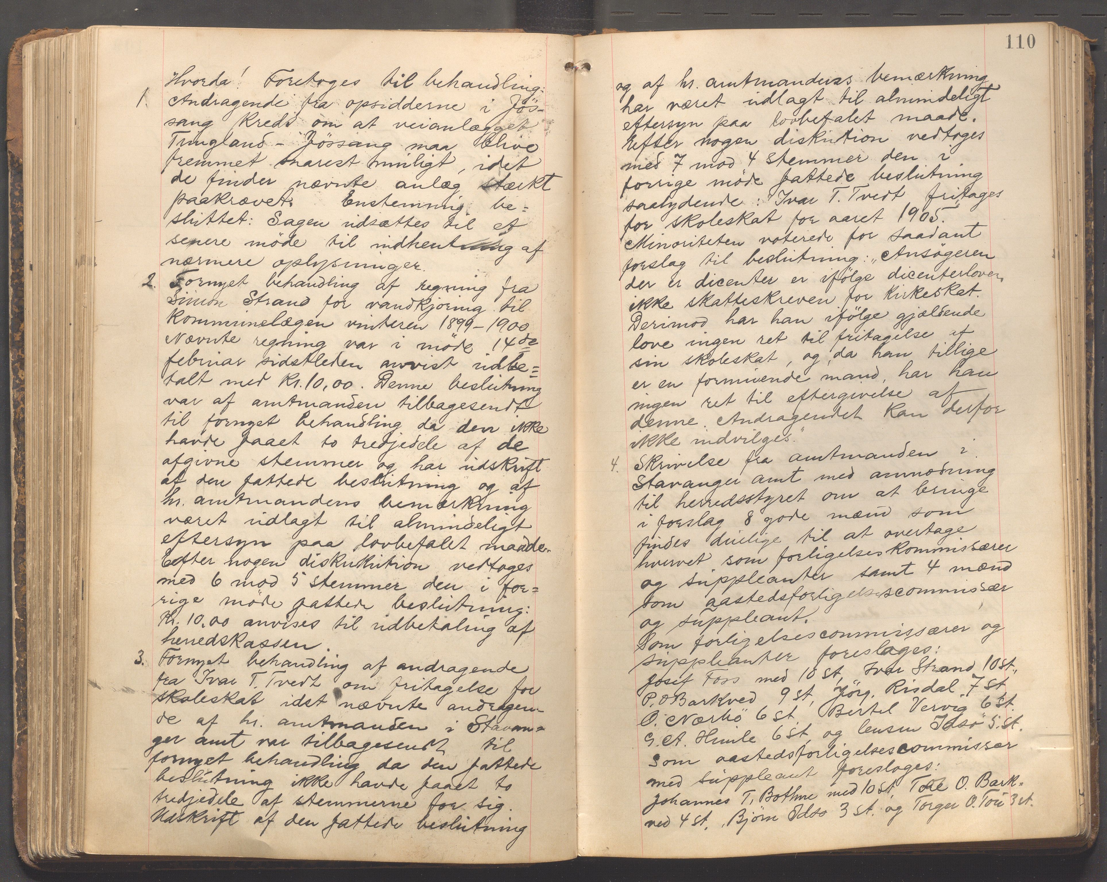 Strand kommune - Formannskapet/Rådmannskontoret, IKAR/A-104/A/Aa/Aaa/L0003: Møtebok, 1900-1912, s. 110