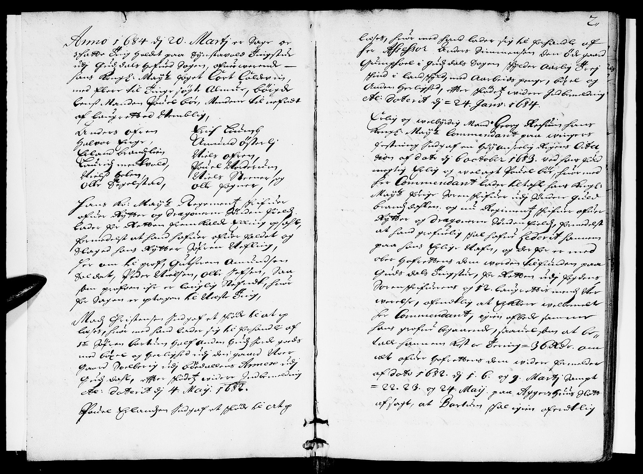 Sorenskriverier i Gudbrandsdalen, AV/SAH-TING-036/G/Gb/Gbb/L0014: Tingbok - Sør-Gudbrandsdal, 1684, s. 1b-2a