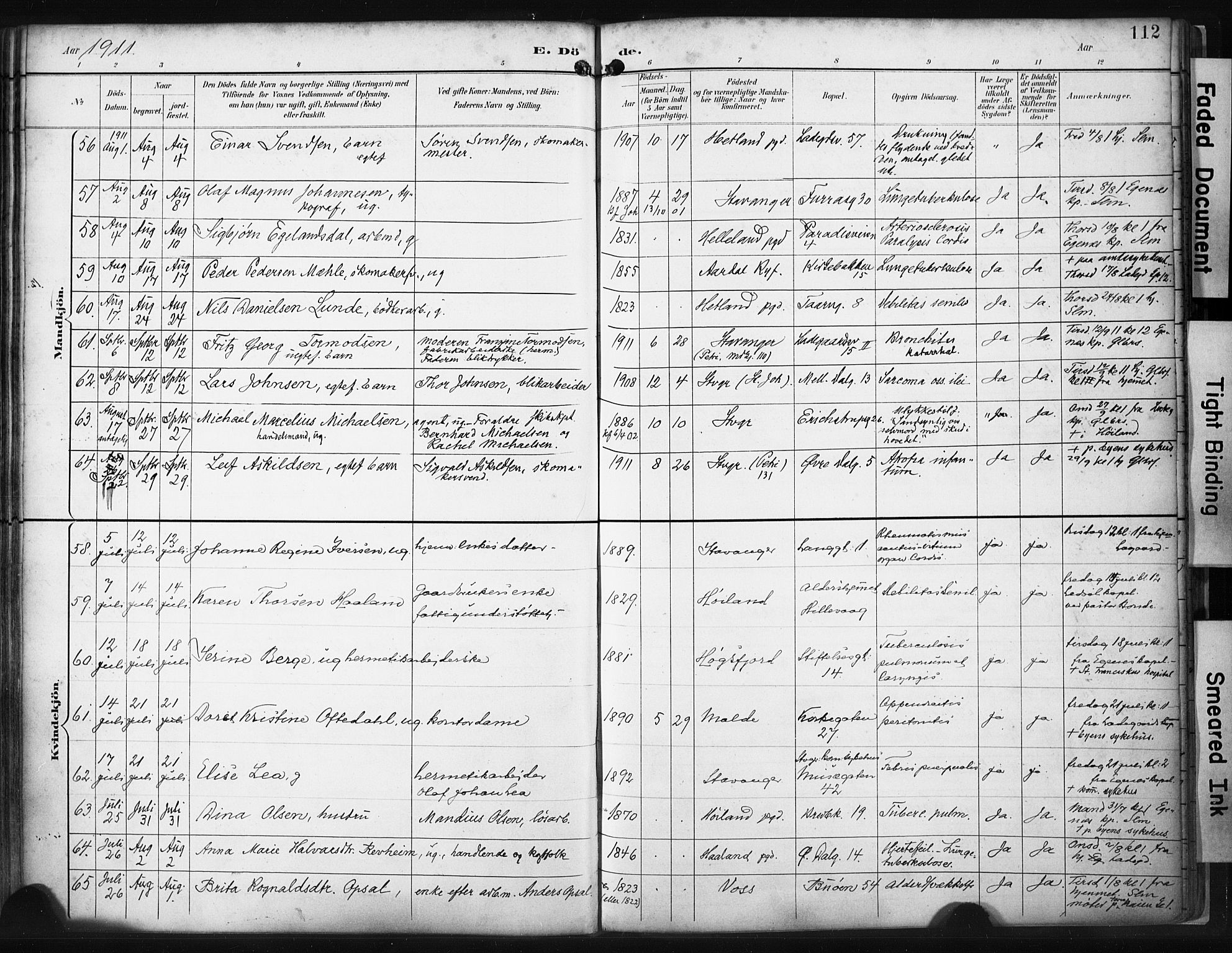 St. Petri sokneprestkontor, AV/SAST-A-101813/001/30/30BA/L0022: Ministerialbok nr. A 22, 1895-1919, s. 112