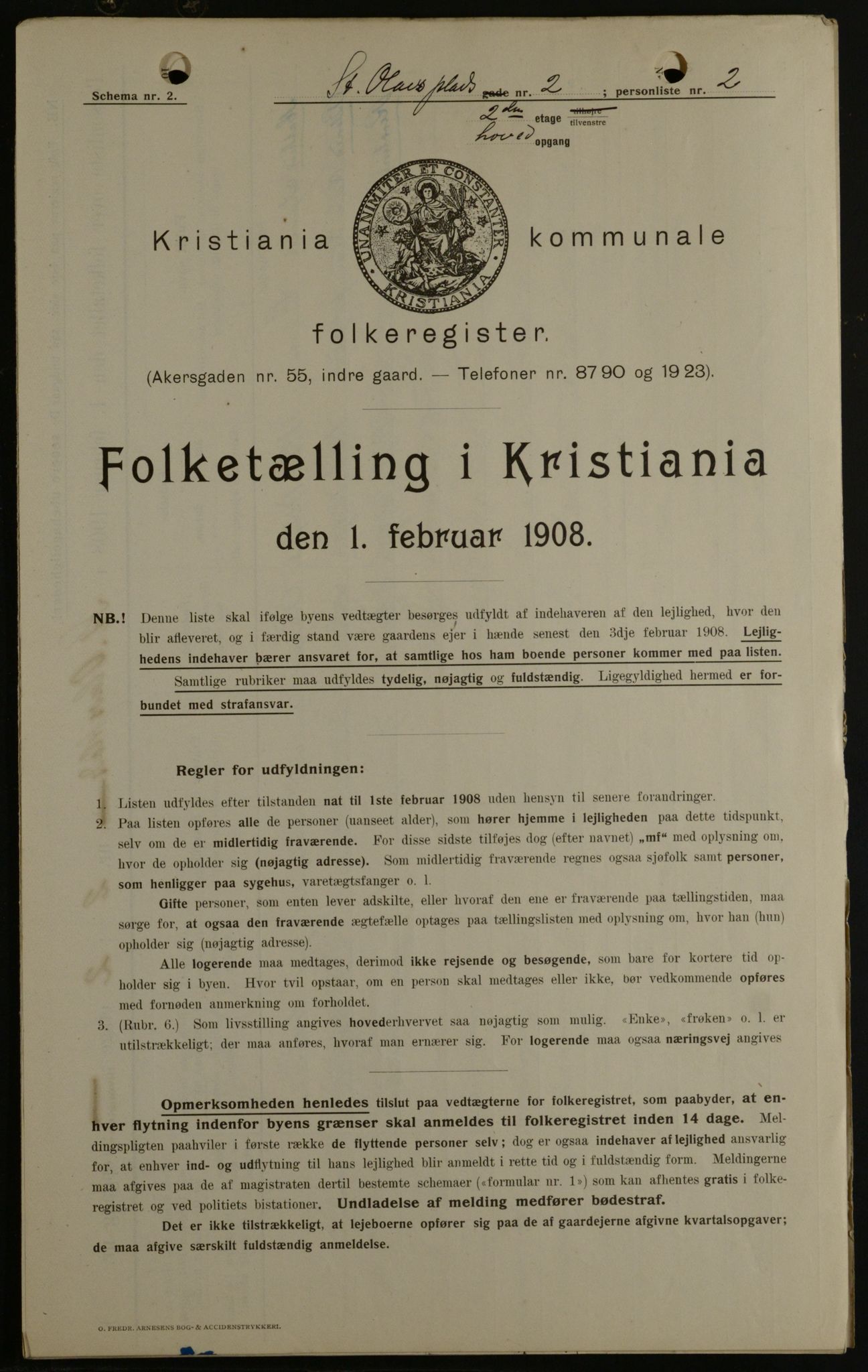 OBA, Kommunal folketelling 1.2.1908 for Kristiania kjøpstad, 1908, s. 79630