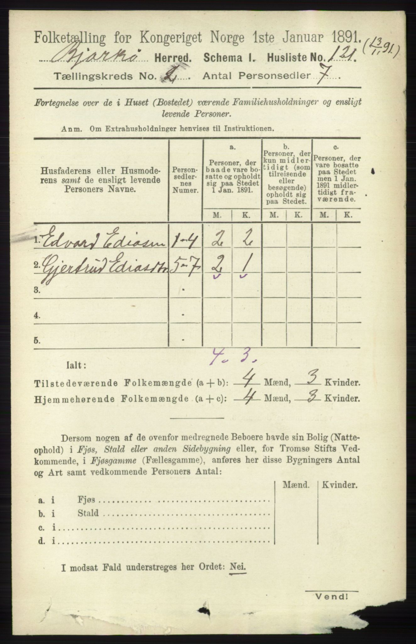 RA, Folketelling 1891 for 1915 Bjarkøy herred, 1891, s. 687