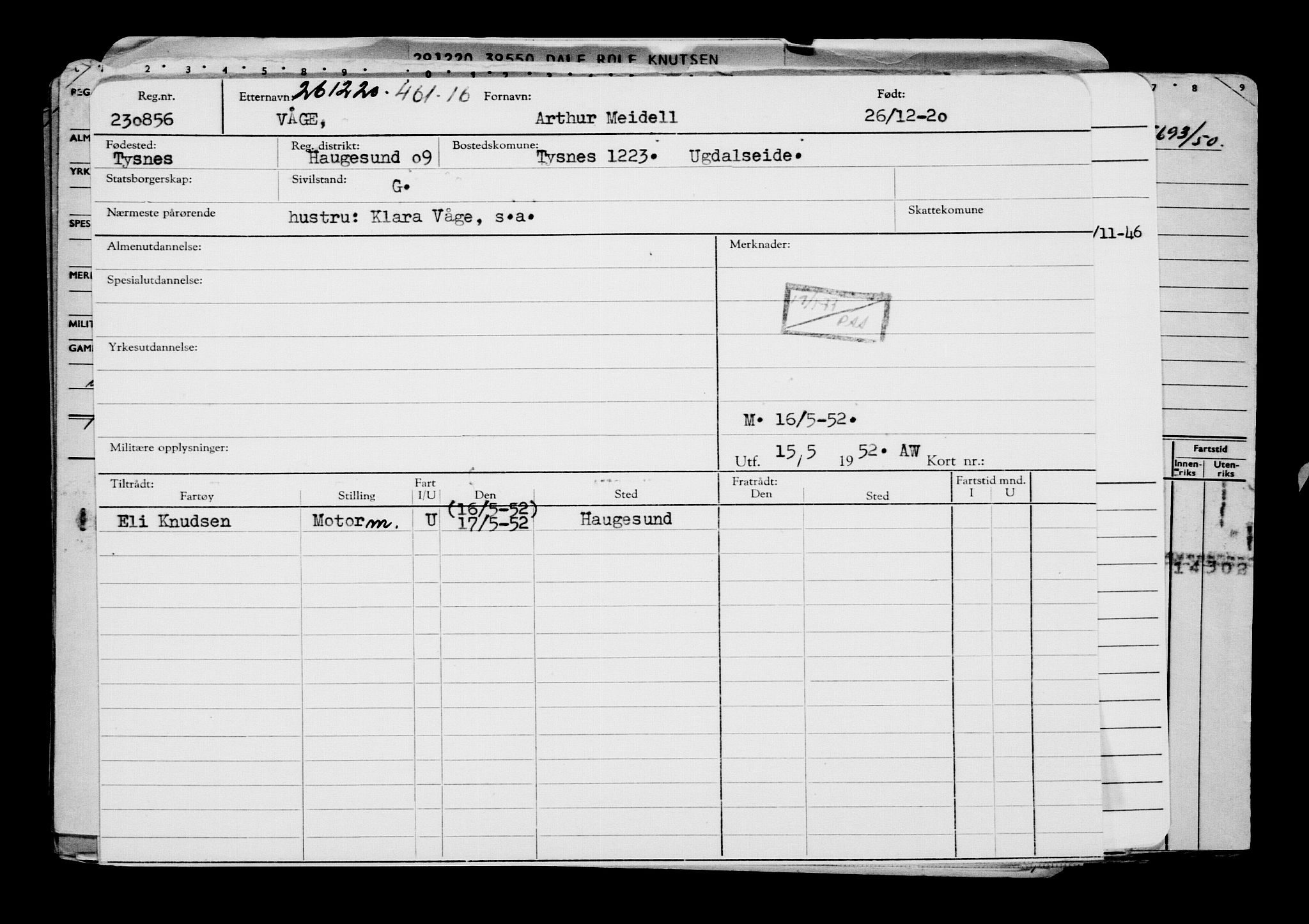 Direktoratet for sjømenn, AV/RA-S-3545/G/Gb/L0188: Hovedkort, 1920, s. 627