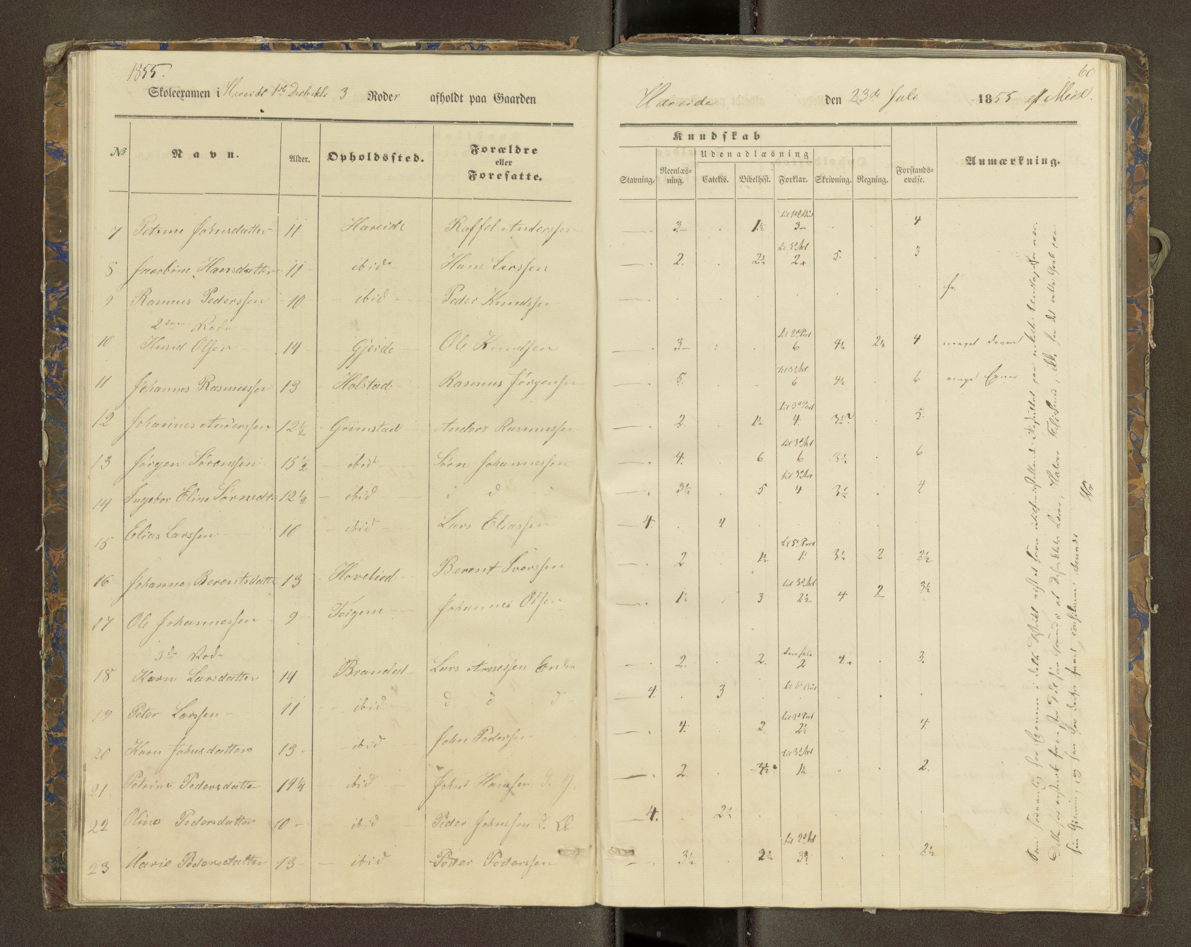 Ulstein sokneprestkontor, AV/SAT-A-1005/1/III/III2/III2f/L0001: Skoleeksamensprotokoll, 1850-1861, s. 60