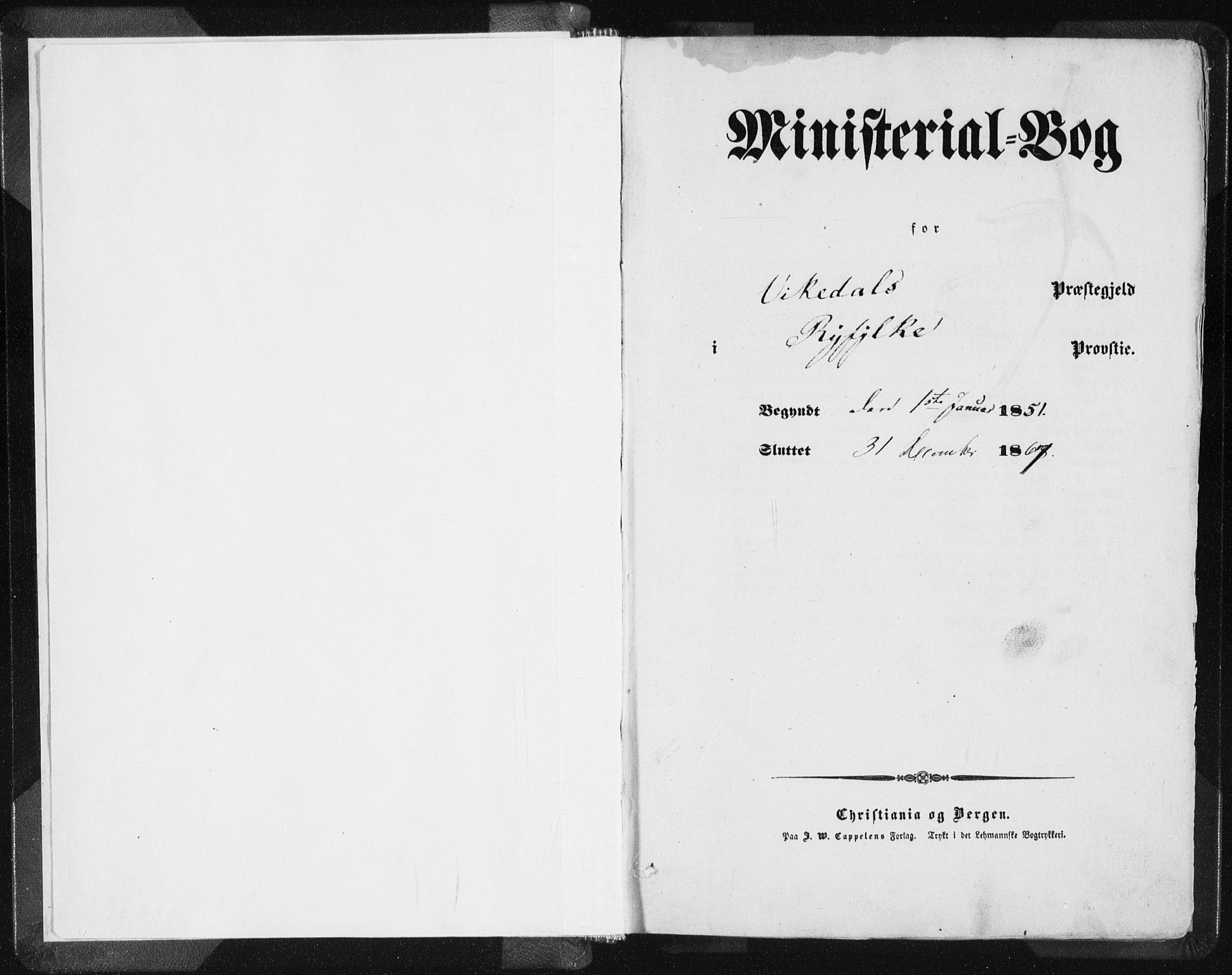 Vikedal sokneprestkontor, SAST/A-101840/01/IV: Ministerialbok nr. A 6.1, 1851-1867