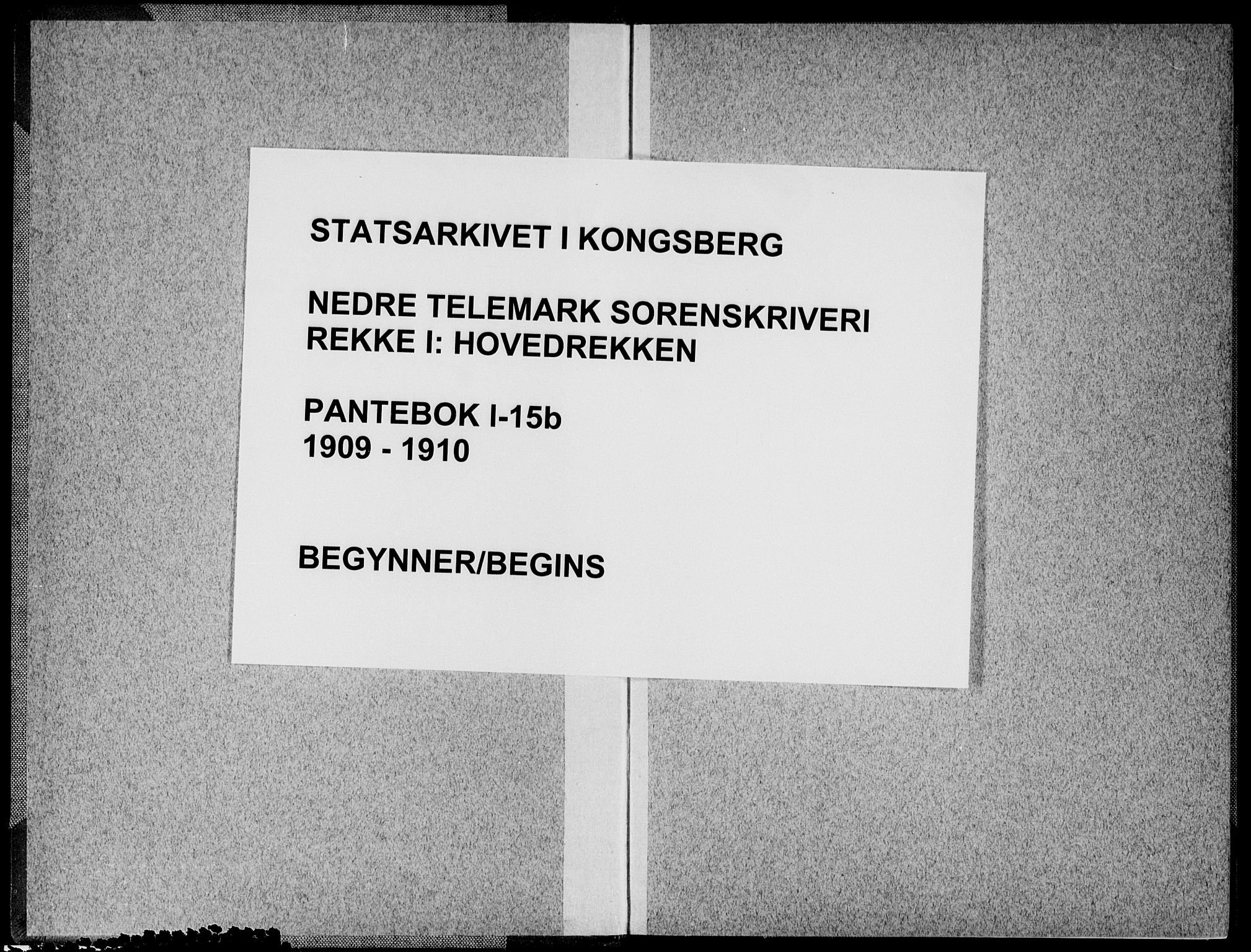 Nedre Telemark sorenskriveri, AV/SAKO-A-135/G/Ga/Gaa/L0015b: Pantebok nr. I 15b, 1909-1910