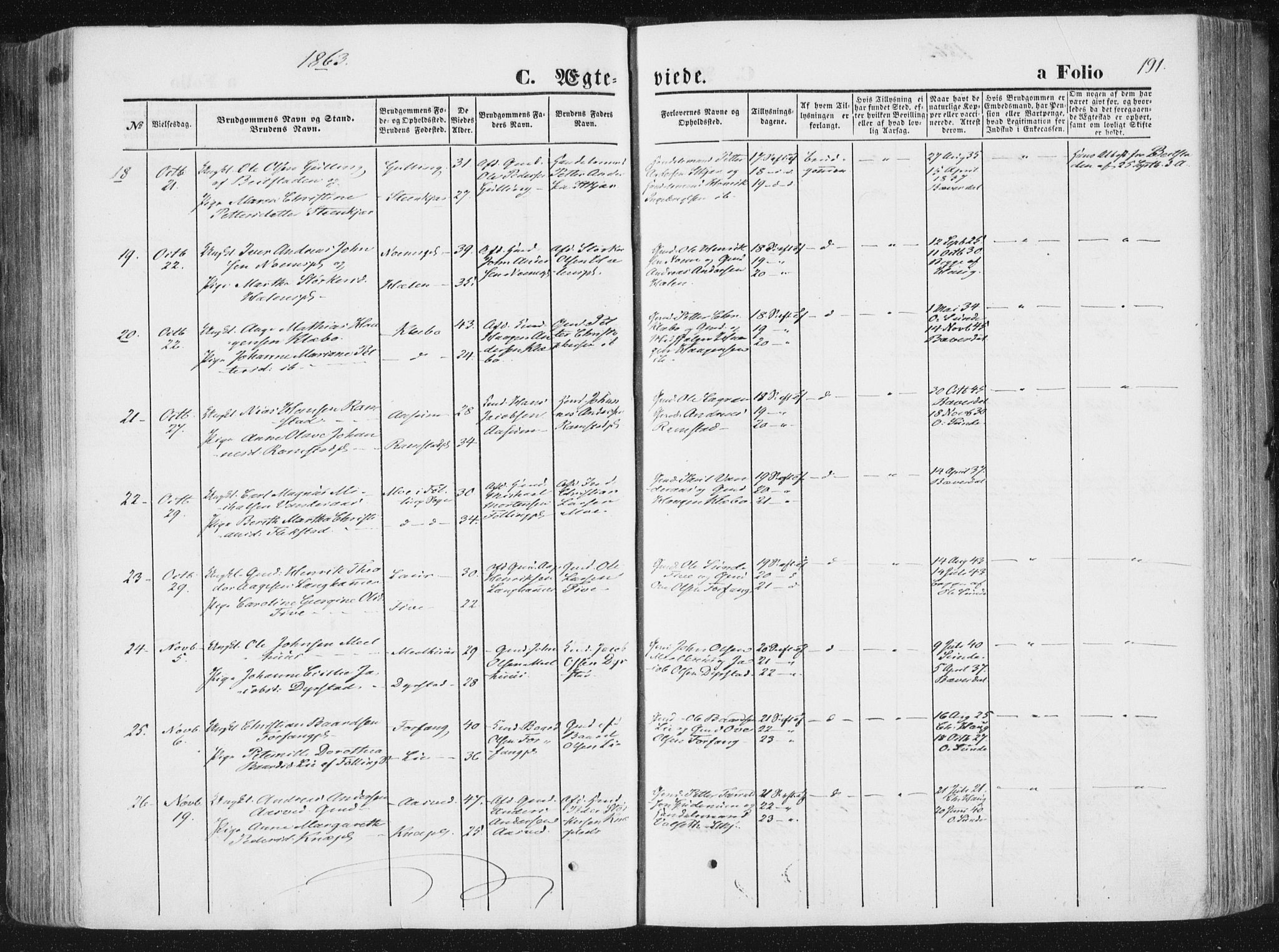 Ministerialprotokoller, klokkerbøker og fødselsregistre - Nord-Trøndelag, SAT/A-1458/746/L0447: Ministerialbok nr. 746A06, 1860-1877, s. 191