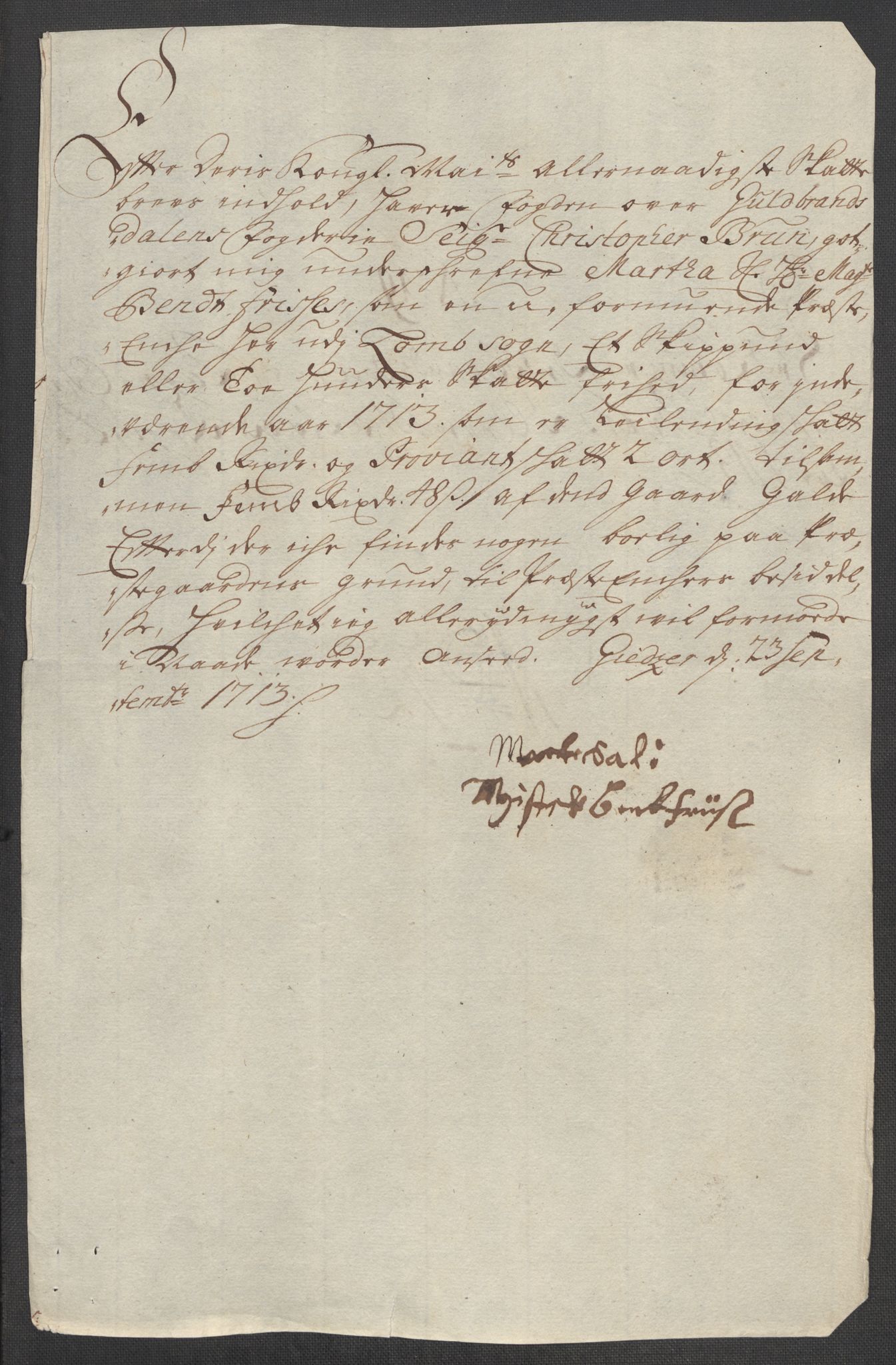 Rentekammeret inntil 1814, Reviderte regnskaper, Fogderegnskap, AV/RA-EA-4092/R17/L1182: Fogderegnskap Gudbrandsdal, 1713, s. 464